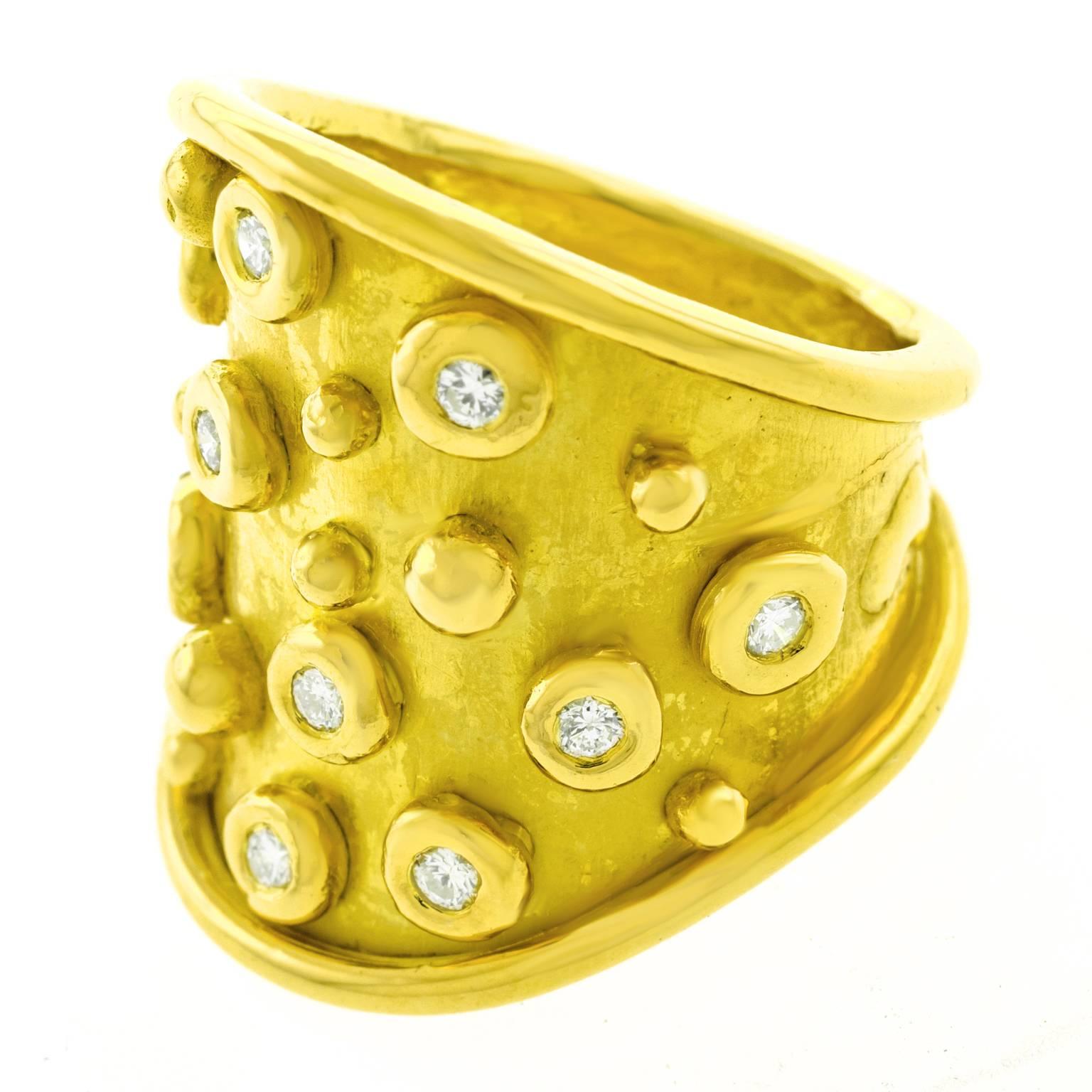 Denise Roberge Organisch Chic Diamantbesetzter Goldring 4