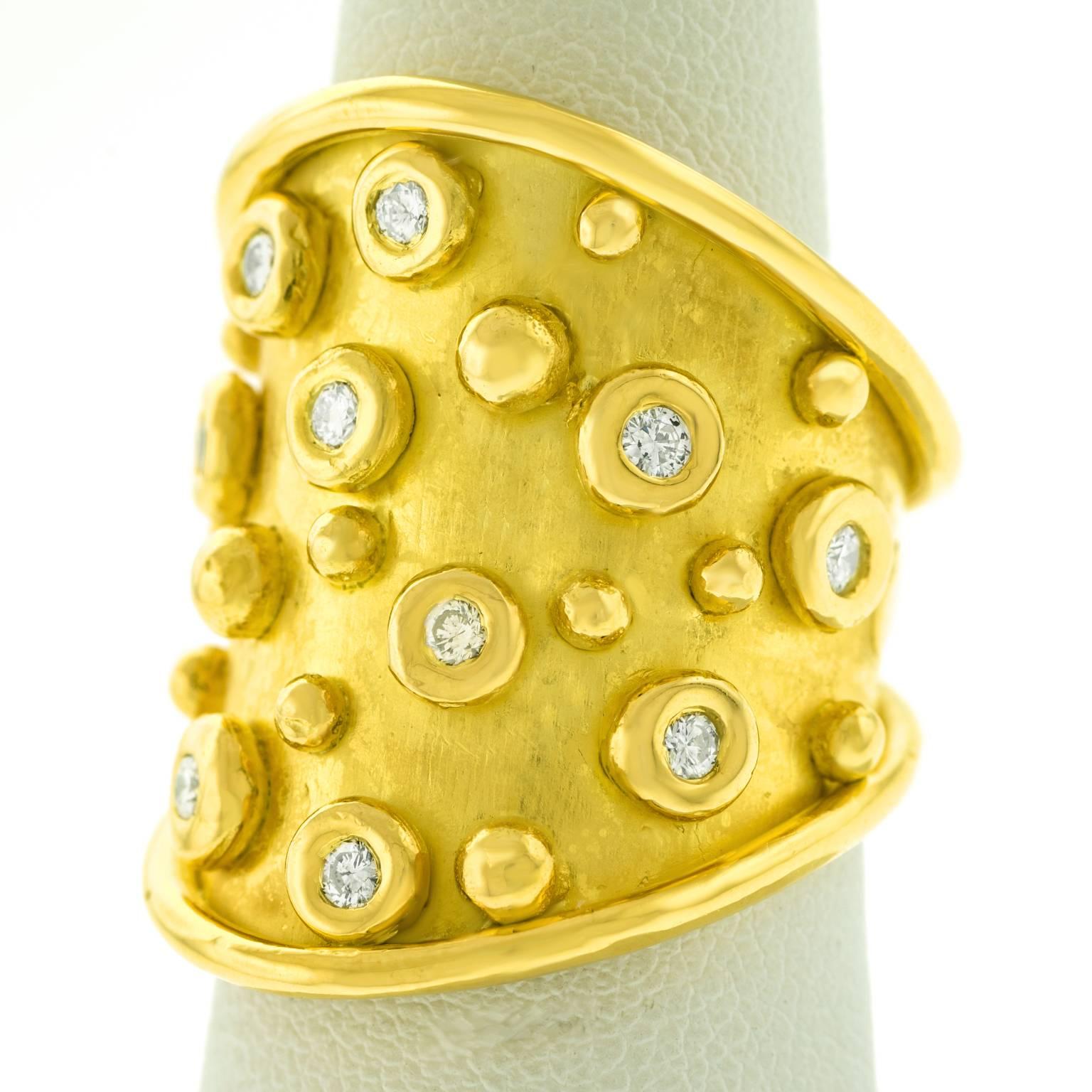 Denise Roberge Organisch Chic Diamantbesetzter Goldring 5