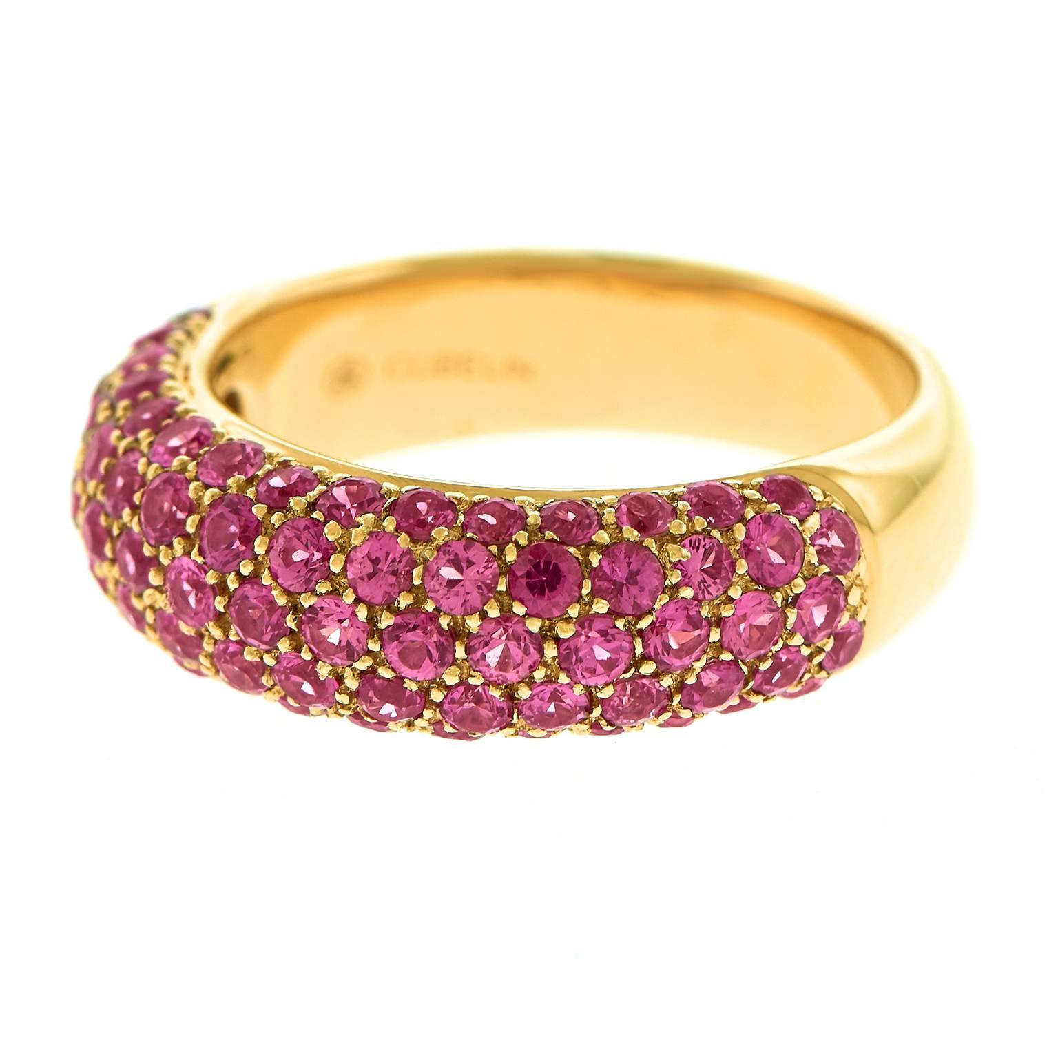 Gubelin Pink Sapphire Gold Ring In Excellent Condition In Litchfield, CT