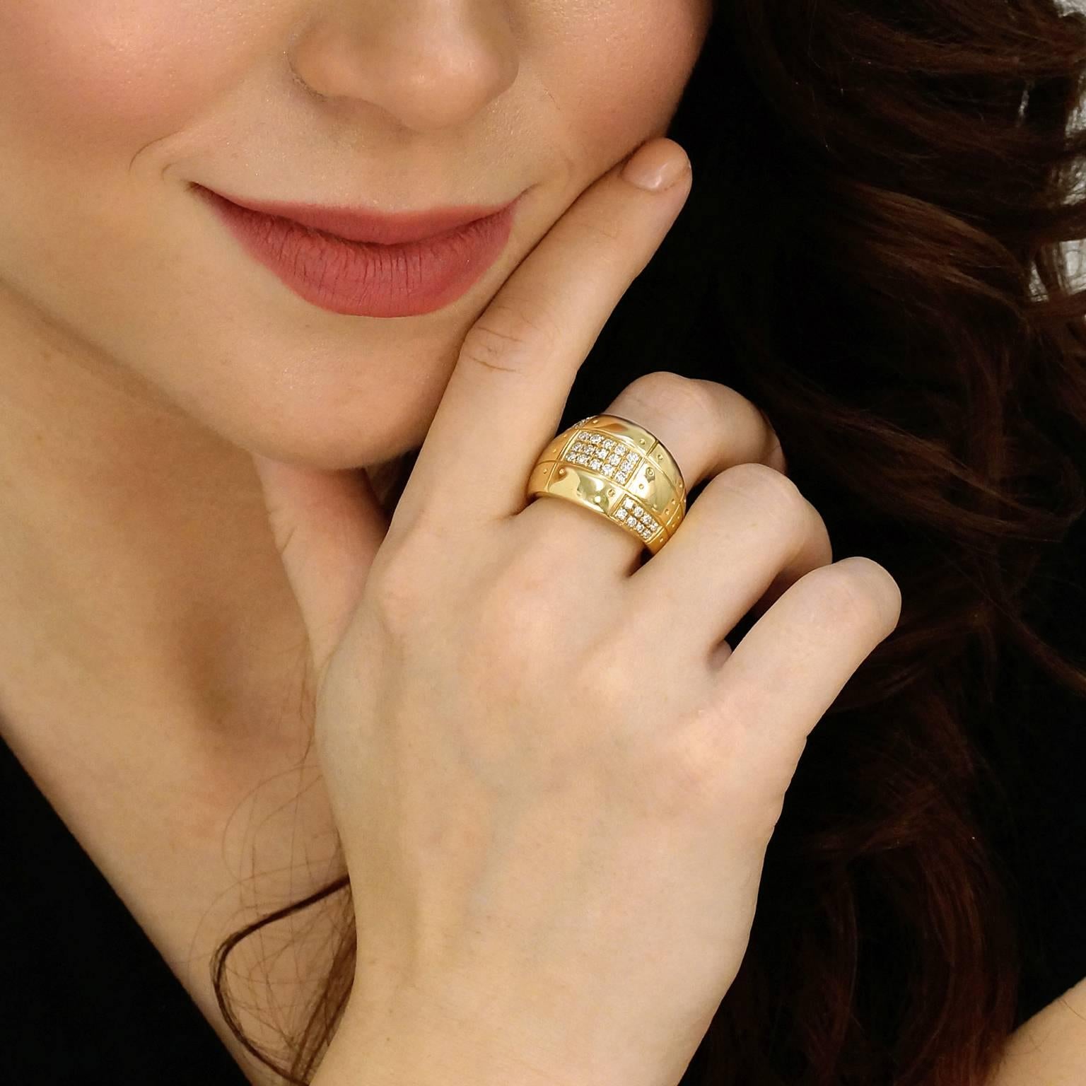 Women's Salvini Diamond Set Modernist Gold Ring