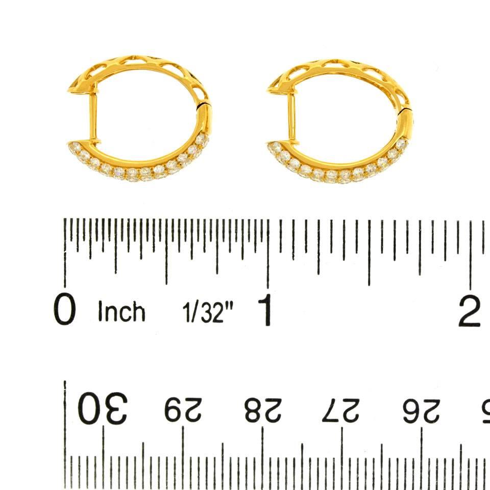 Diamond Pave Gold Hoop Earrings 2