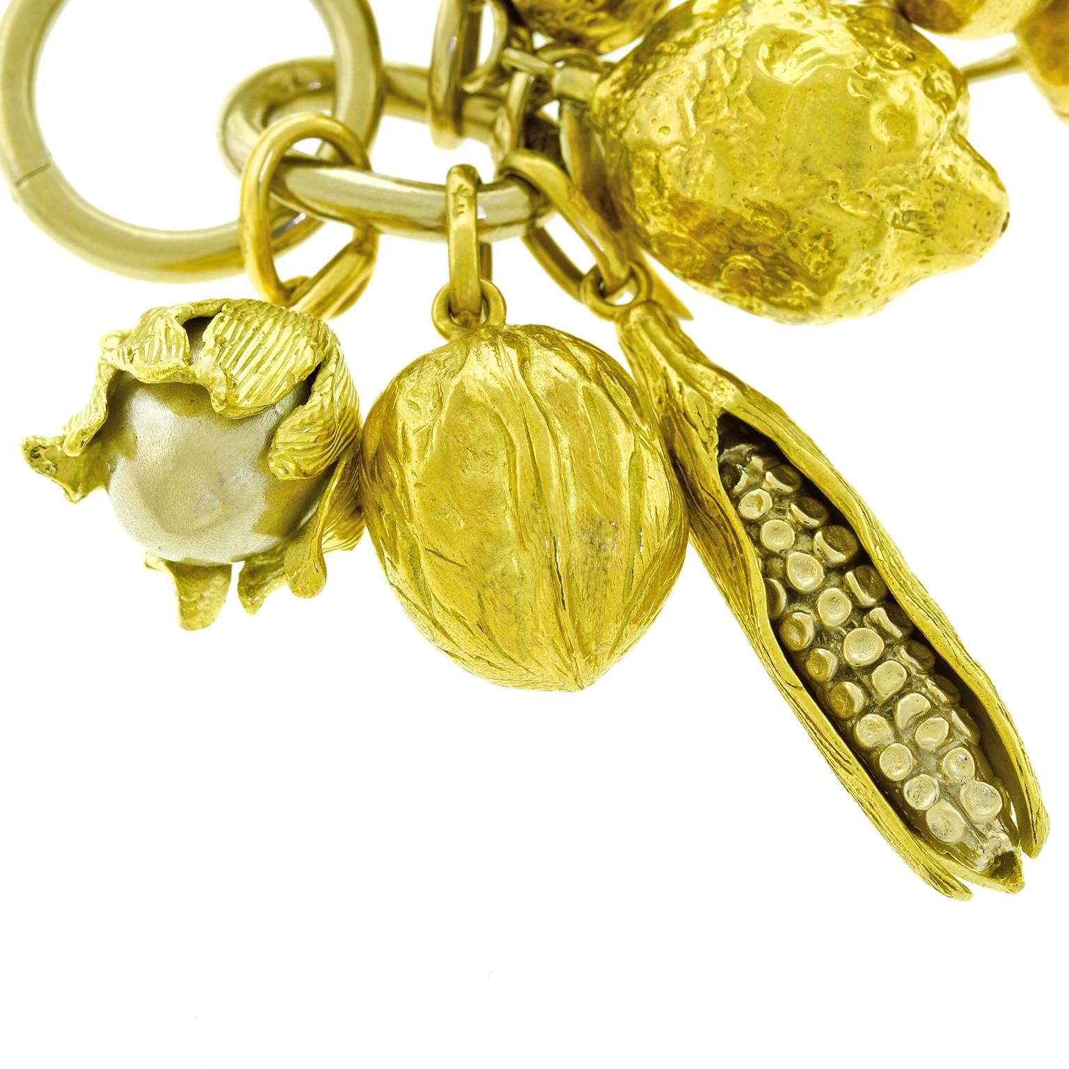 Pomellato-Anhänger mit botanischem Motiv aus Gold mit Anhängern 4