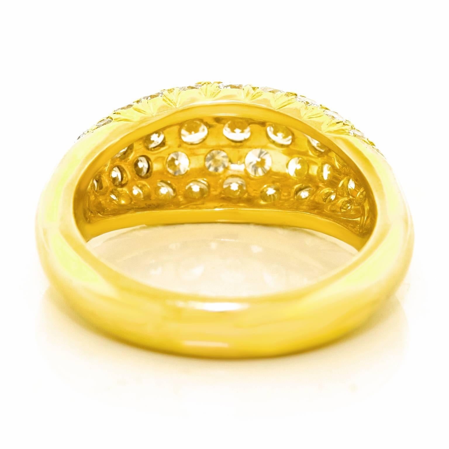 Diamond Pave Gold Dome Ring 4