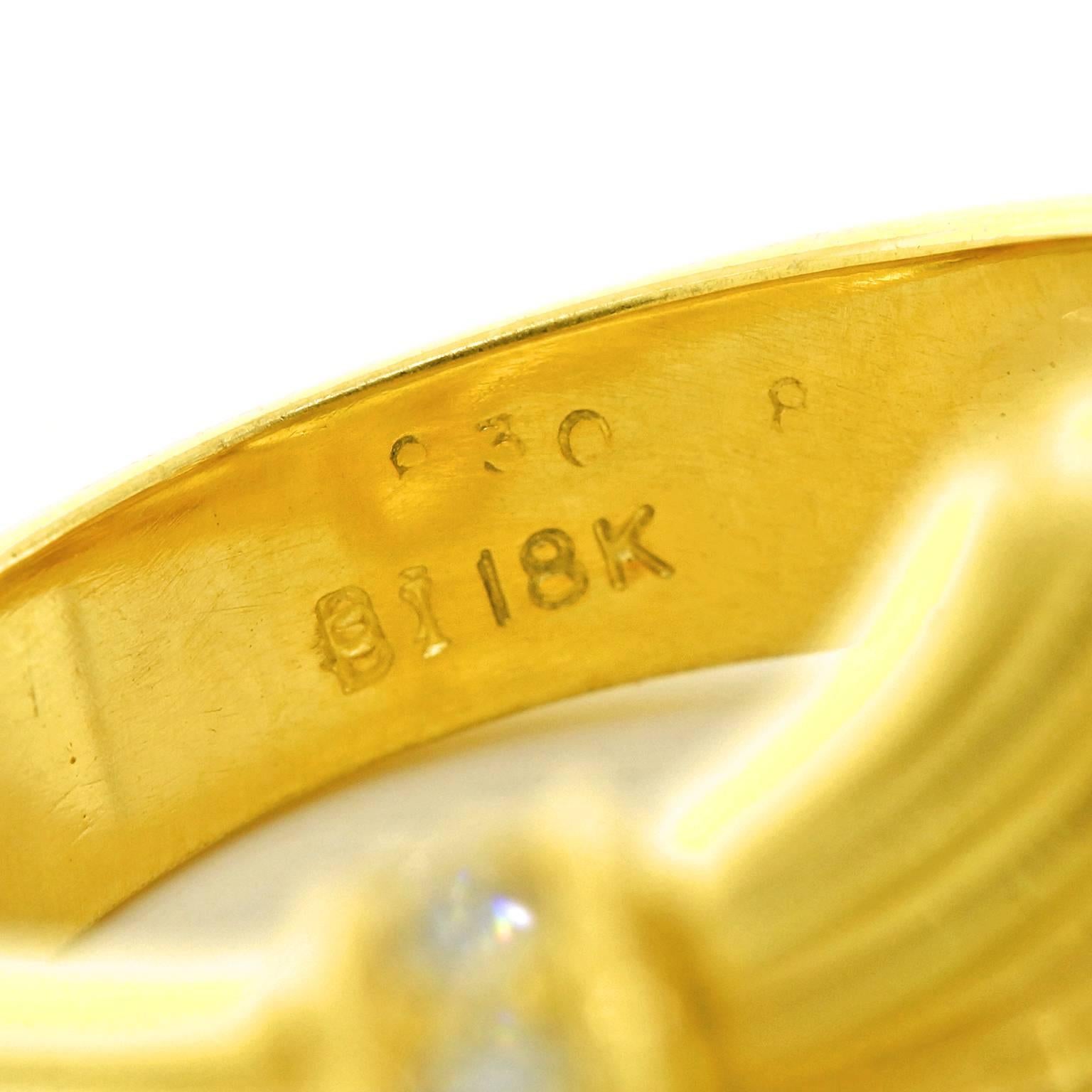 Women's Fleur-de-Lis Diamond Set Gold Ring
