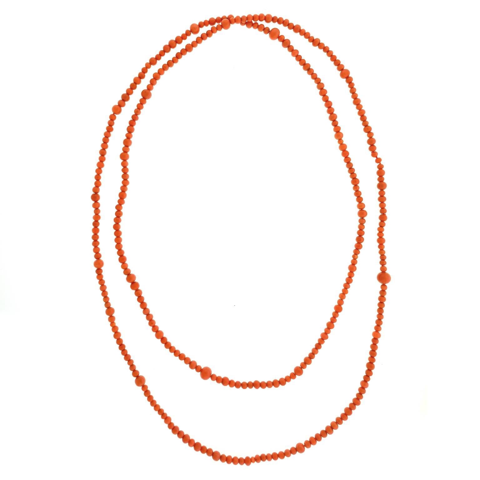 60-inch Antique Natural Coral Necklace 3
