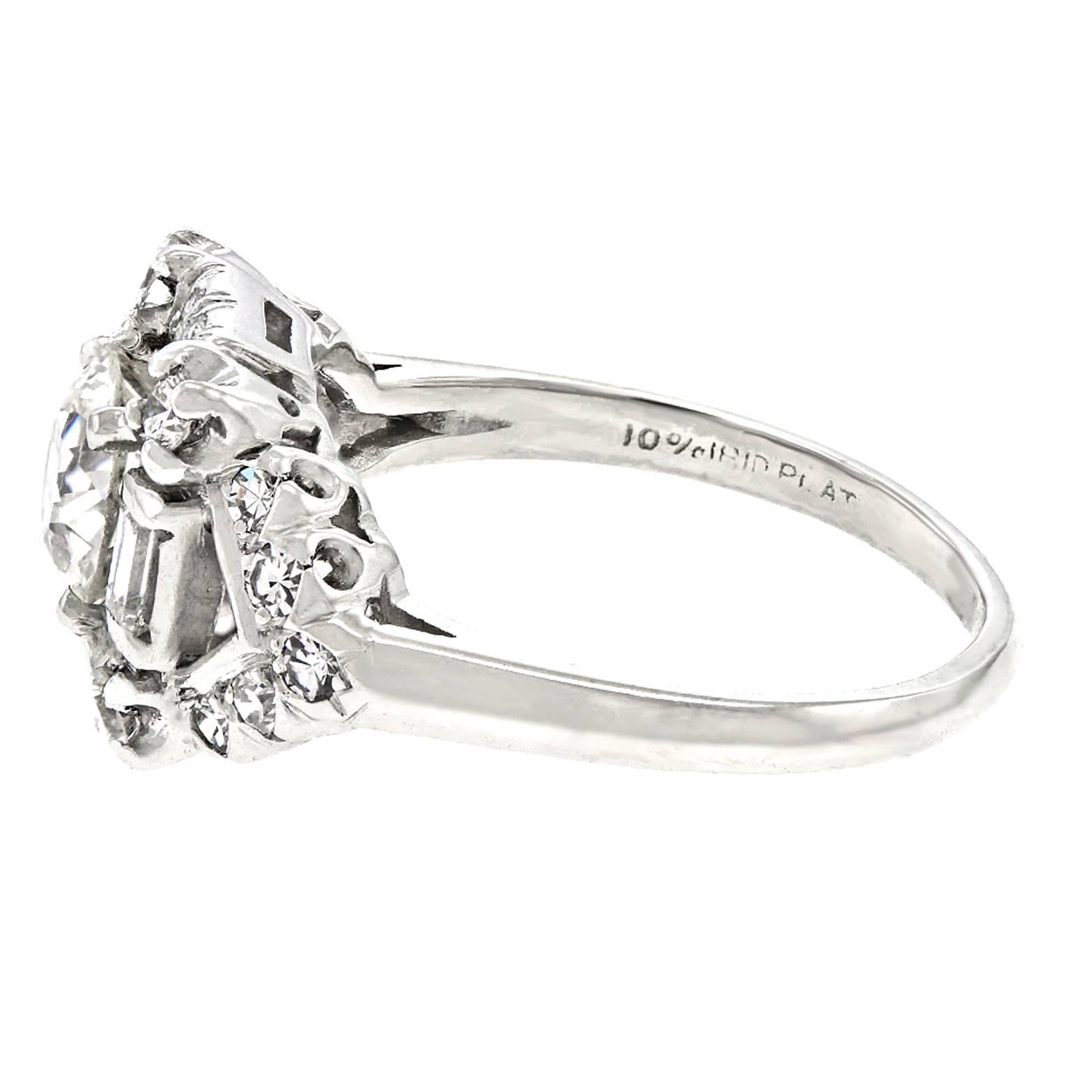 Art Deco Diamond Platinum Ring 3