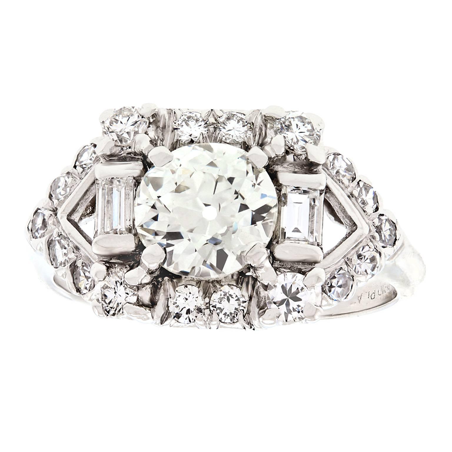 Art Deco Diamond Platinum Ring 4