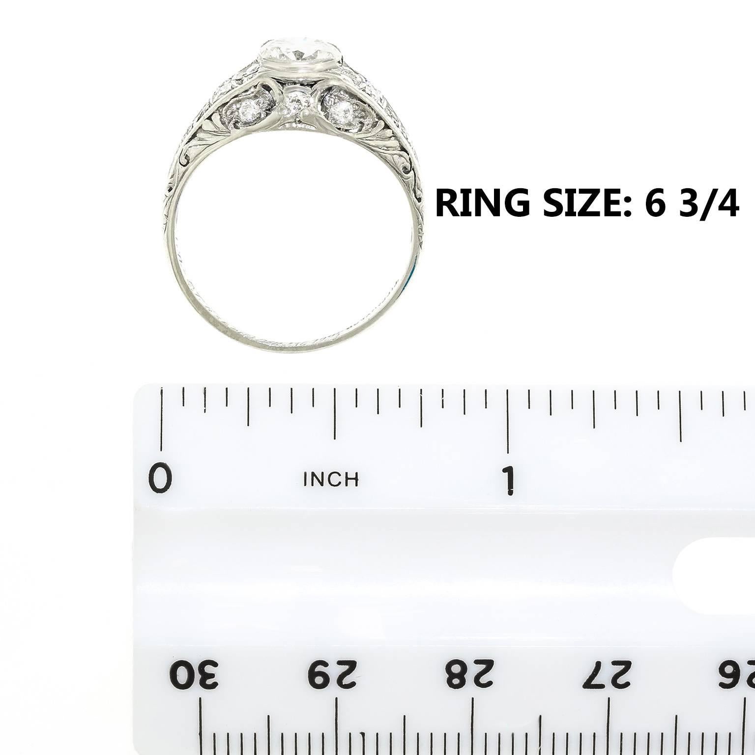 Tiffany Art Deco 1.12 Carat Diamond Platinum Engagement Ring GIA 1