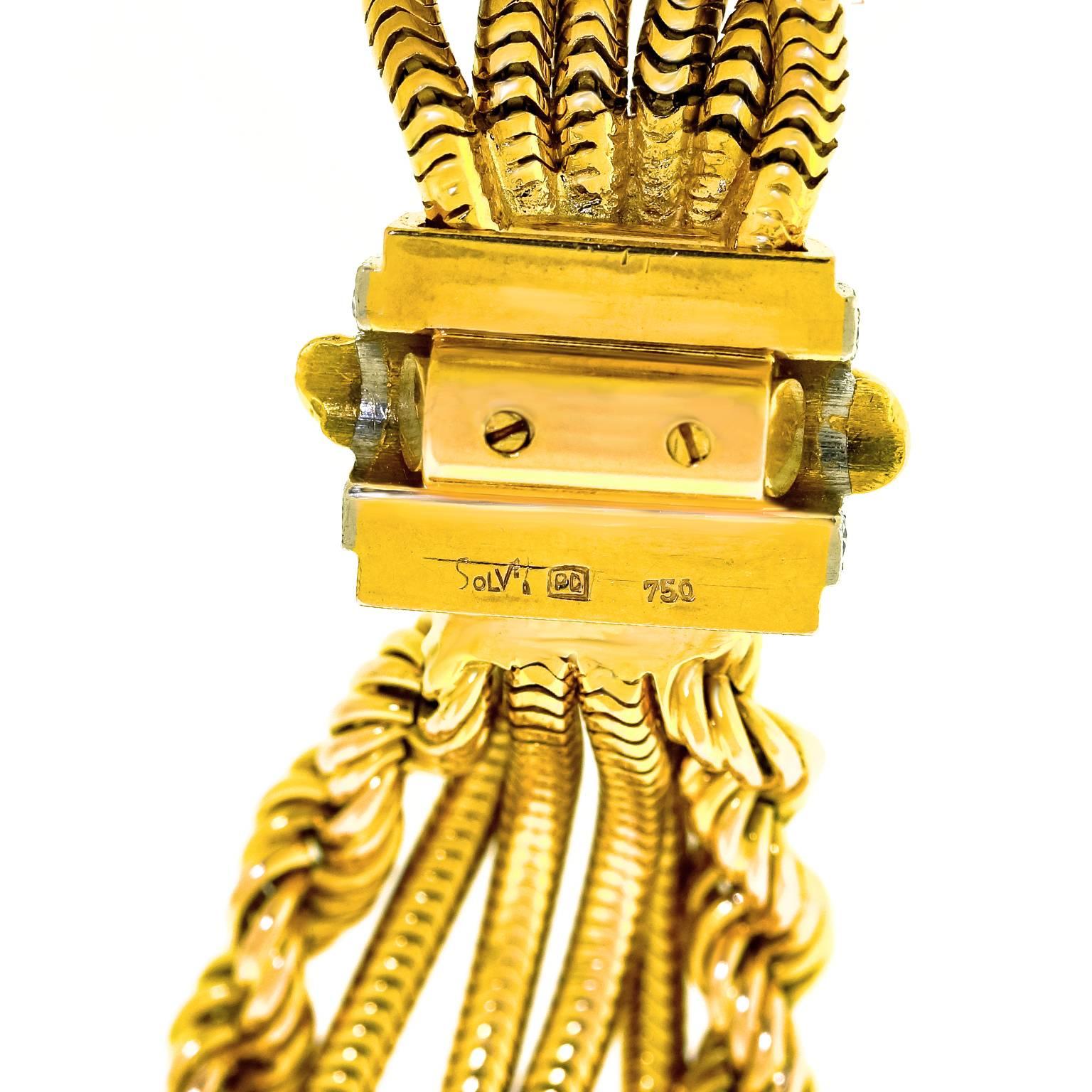 Solvil Incredible Sixties Gold & Diamond Tassel Bracelet 1