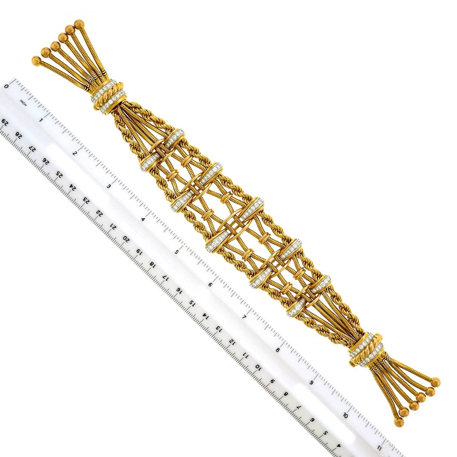 Solvil Incredible Sixties Gold & Diamond Tassel Bracelet 2