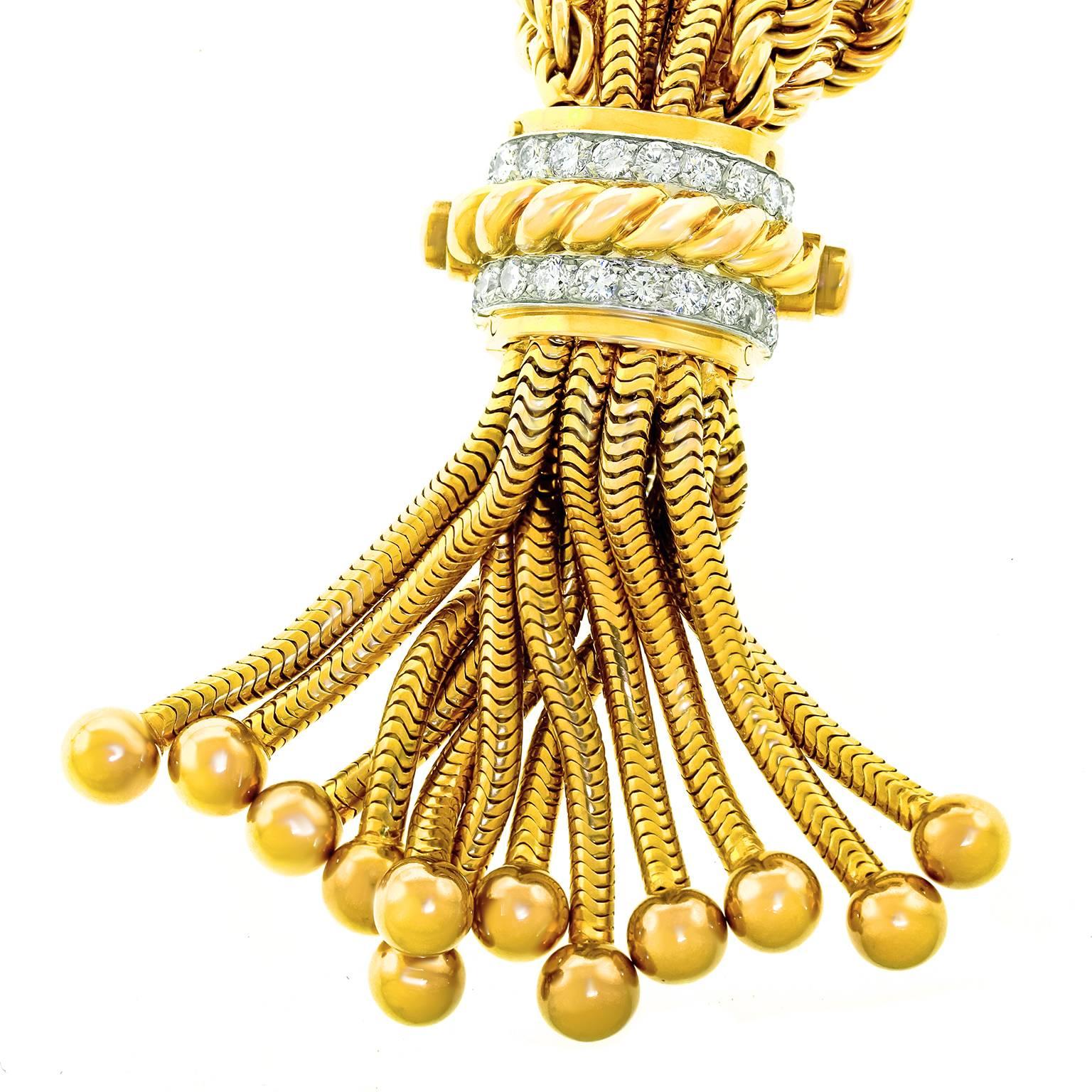 Solvil Incredible Sixties Gold & Diamond Tassel Bracelet 3