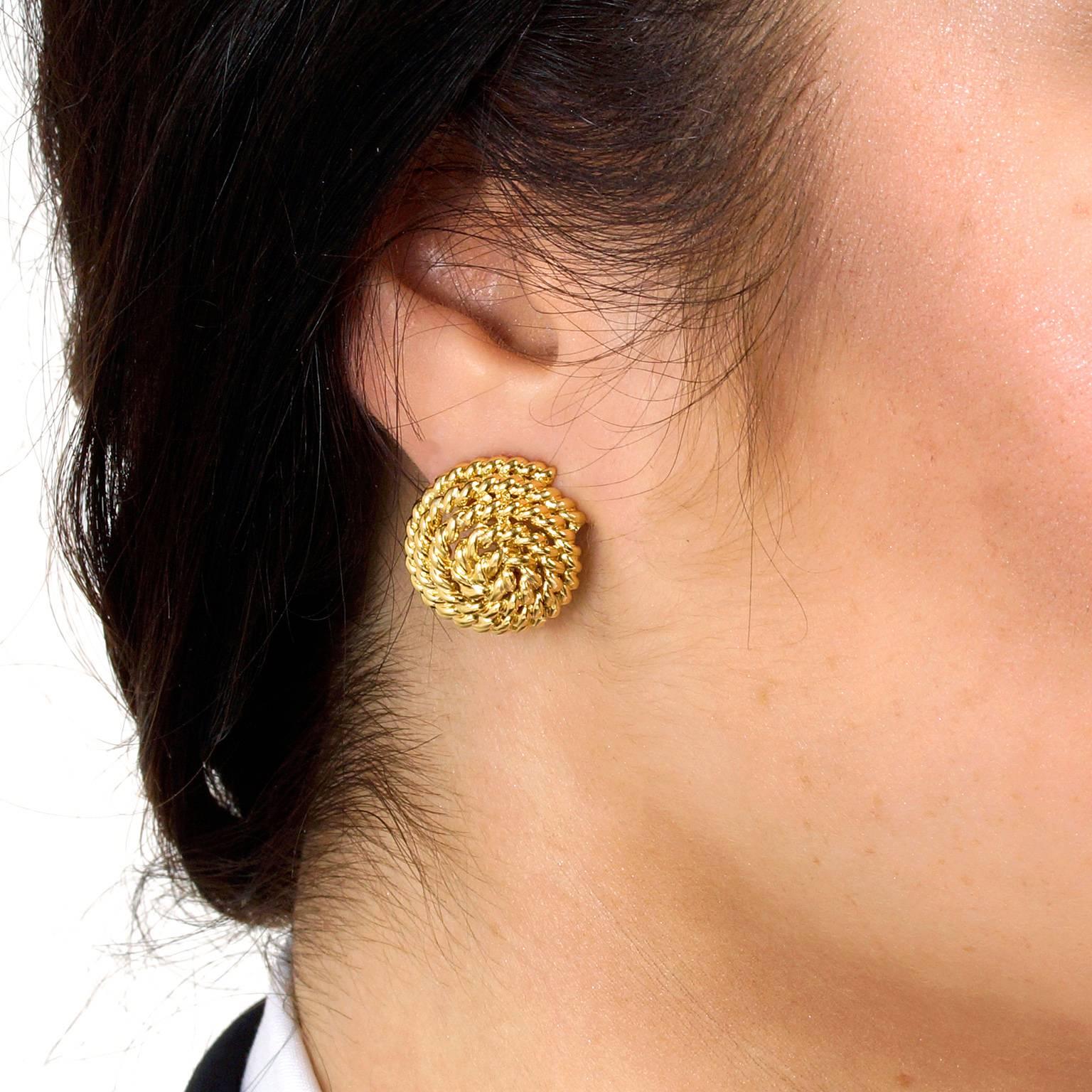 Women's Tiffany & Co. Gold Rope Motif Earrings