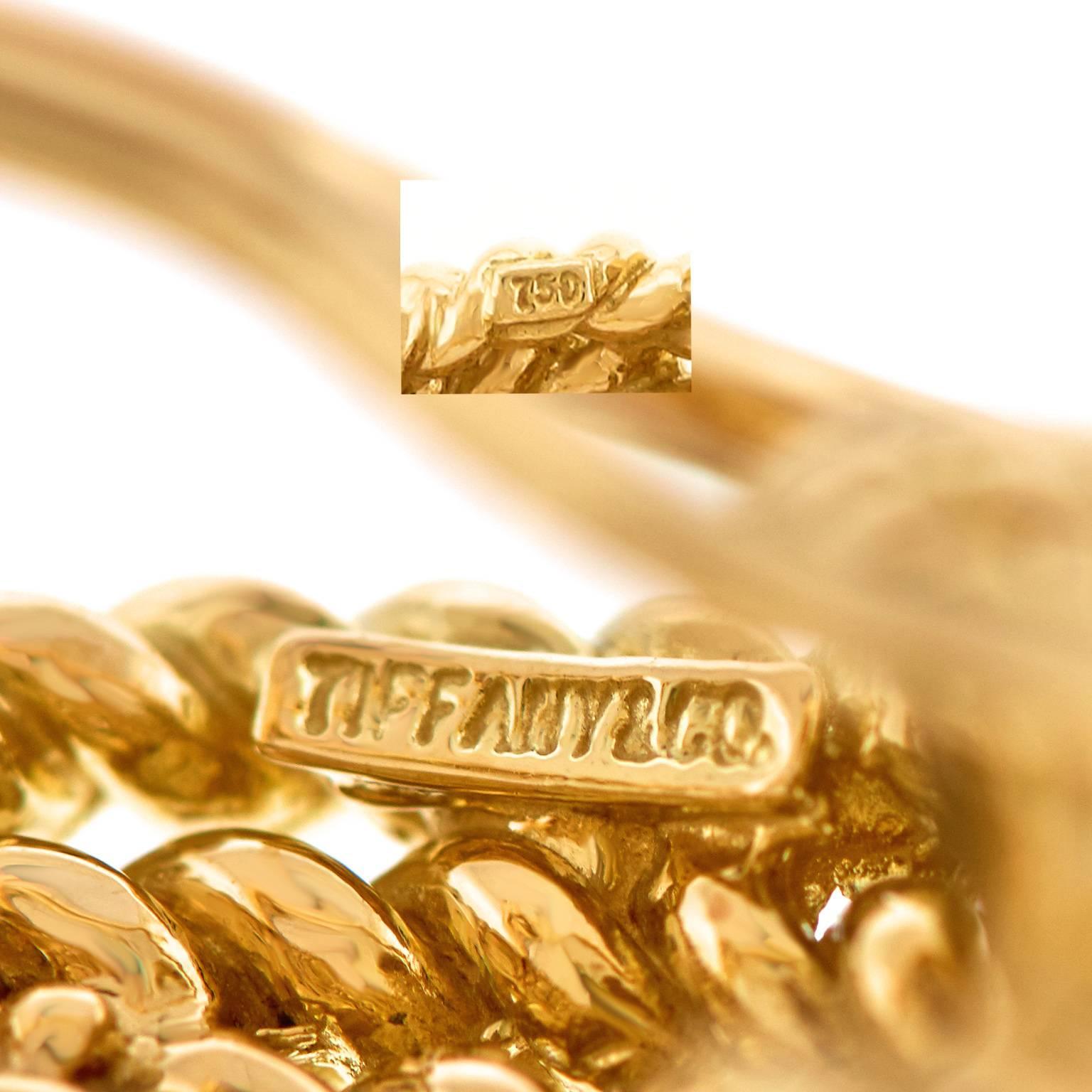 Tiffany & Co. Gold Rope Motif Earrings 1