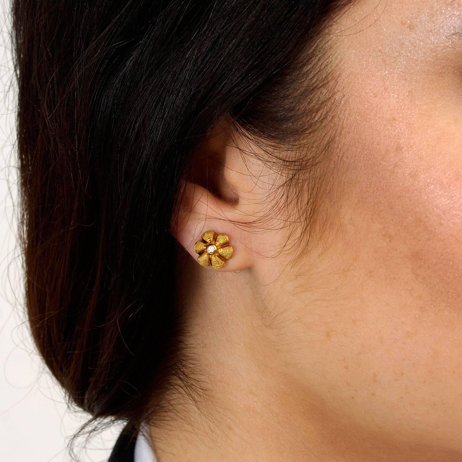 Women's Tiffany & Co. Diamond-Set Gold Earrings