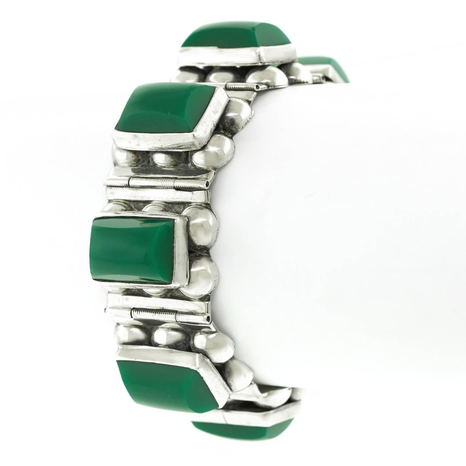 Mexican Modern Motif Sixties Sterling Bracelet 3