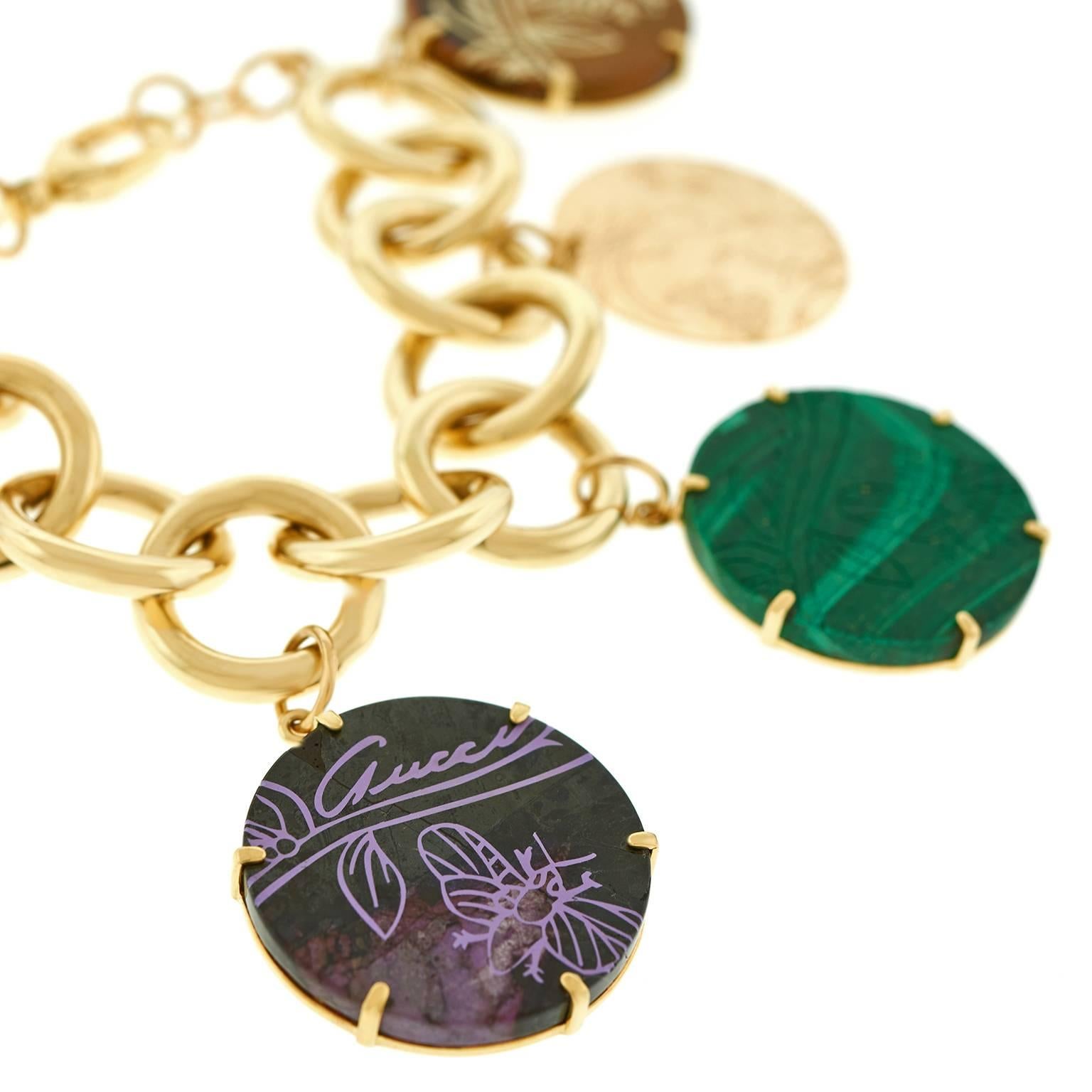 Women's Gucci “Flora St. Tropez” Gold Charm Bracelet