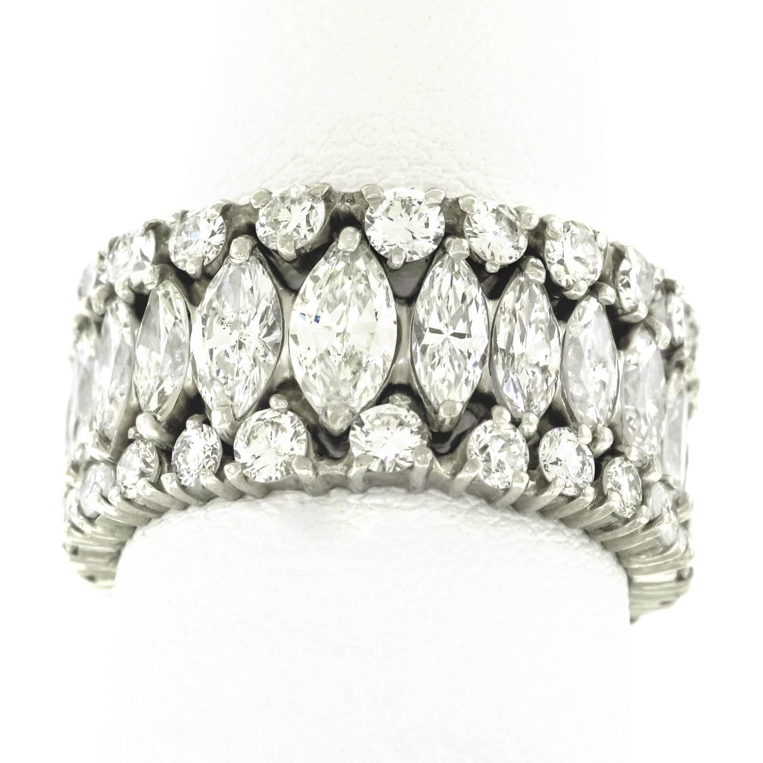 1950s Spectacular Diamond Platinum Eternity Band Ring 1