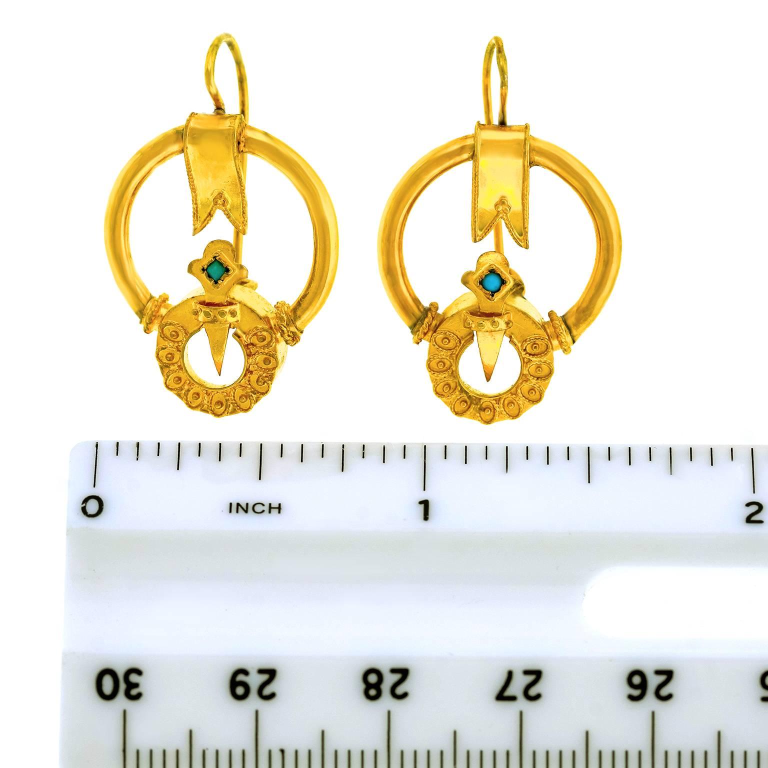 Antique Victorian Gold Earrings 2
