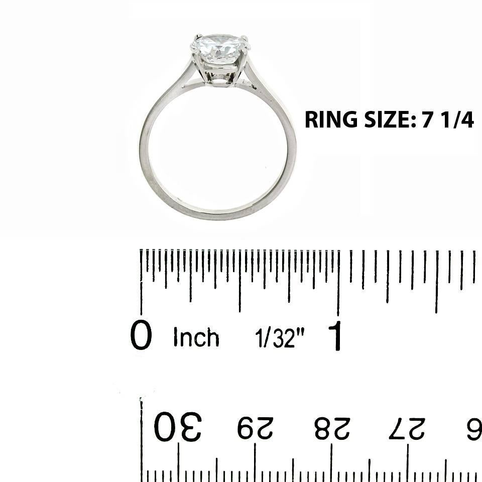Cartier 1.58 Carat GIA Cert Diamond Platinum Engagement Ring  In Excellent Condition In Litchfield, CT