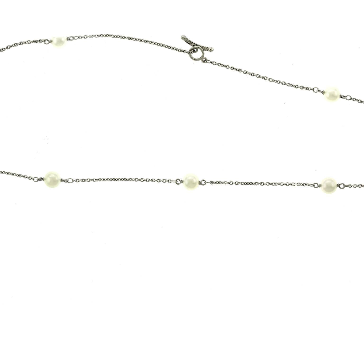 Elsa Peretti for Tiffany & Co. “Pearls by the Yard”  Platinum Necklace 2