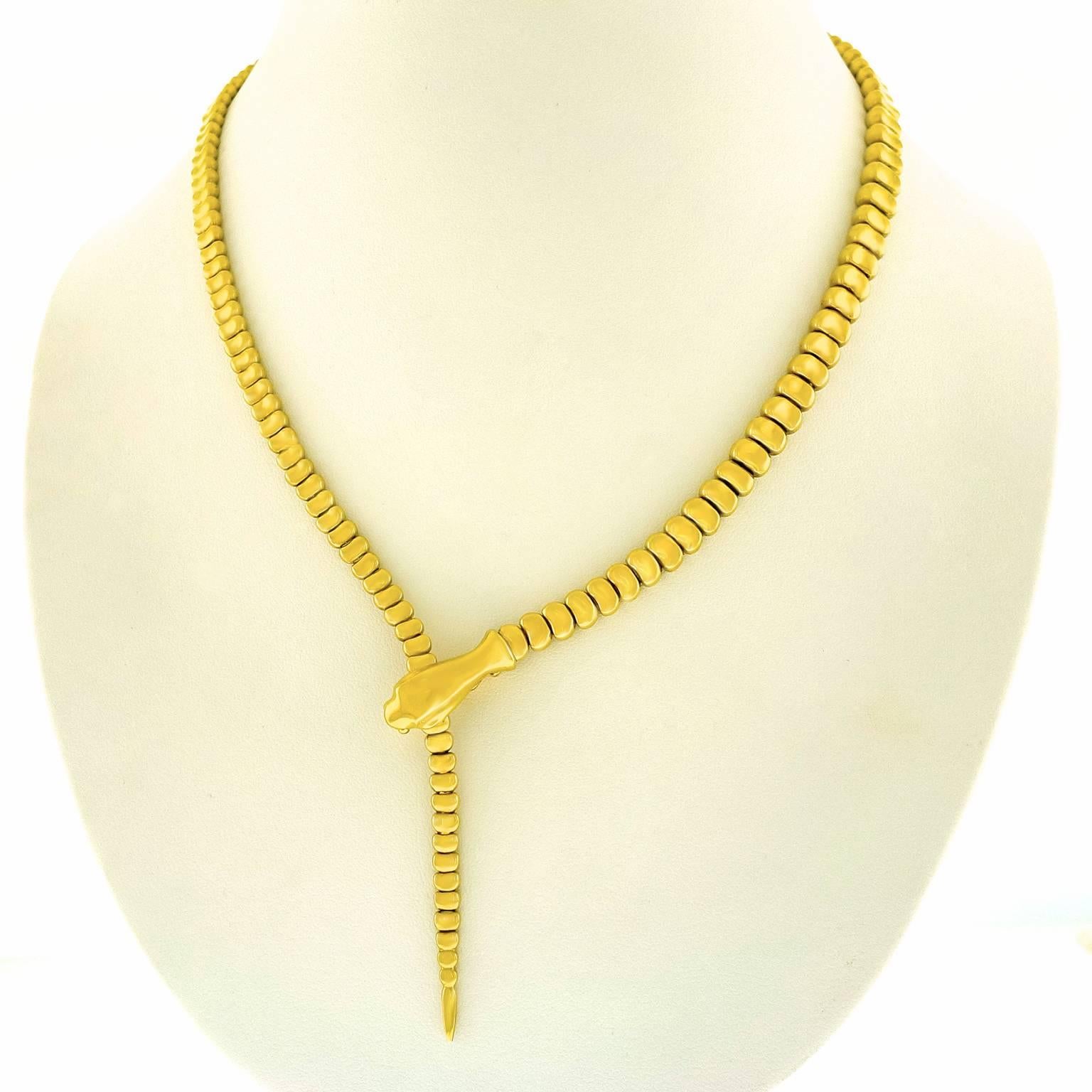 Tiffany & Co. Elsa Peretti Gold Snake Necklace 1