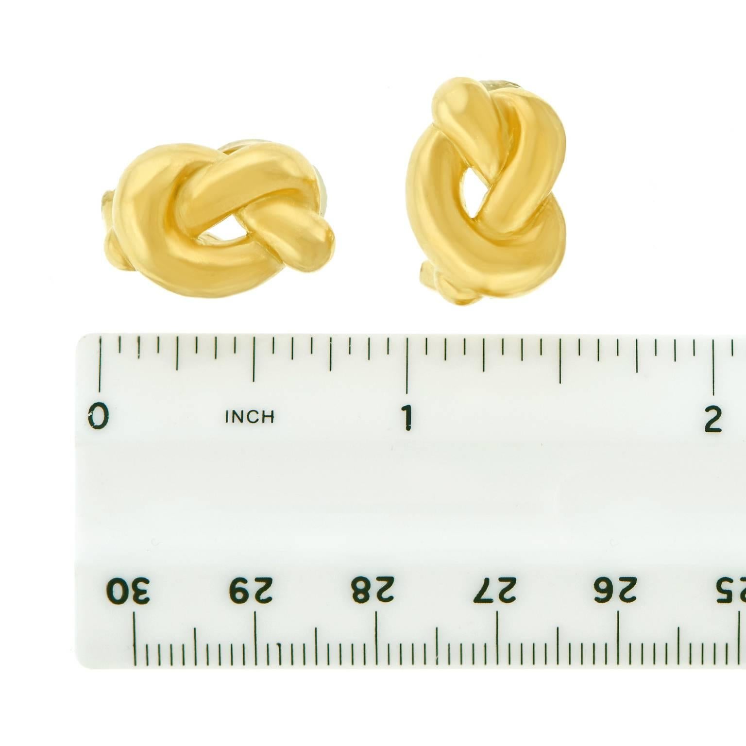 Tiffany & Co. Gold Knot Earrings 2