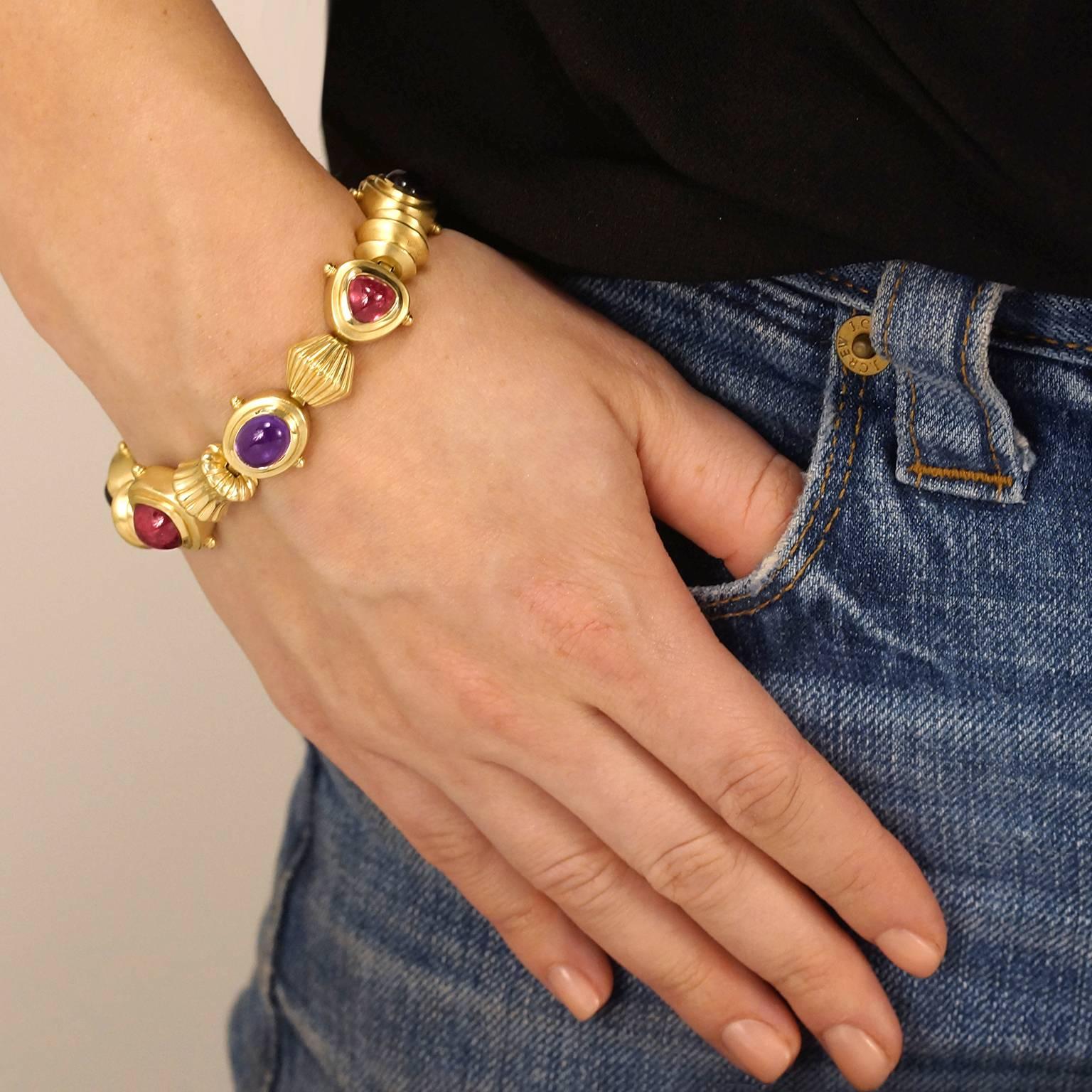 Women's Seidengang One-of-a-Kind Tourmaline and Amethyst Gold Bracelet