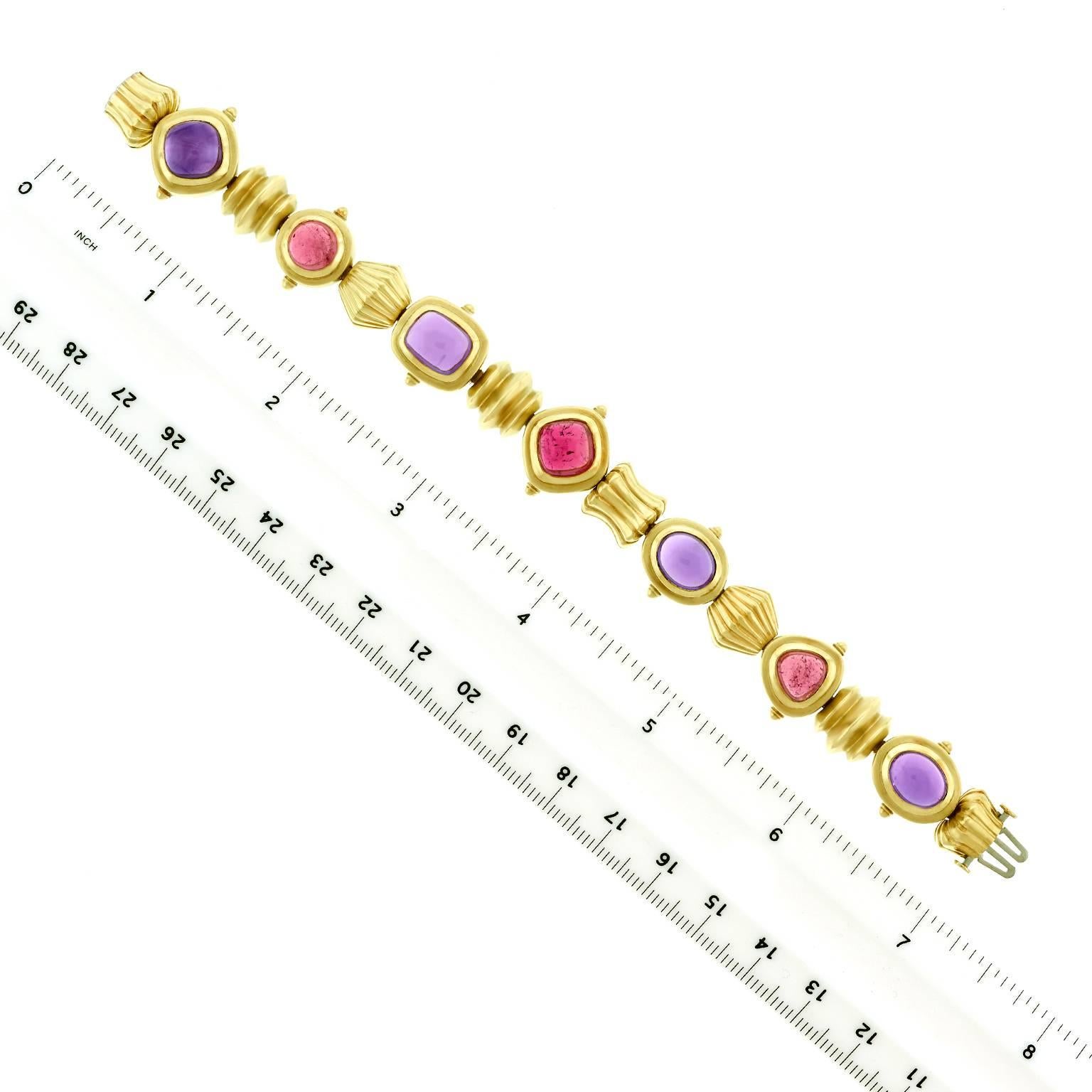 Seidengang One-of-a-Kind Tourmaline and Amethyst Gold Bracelet 2