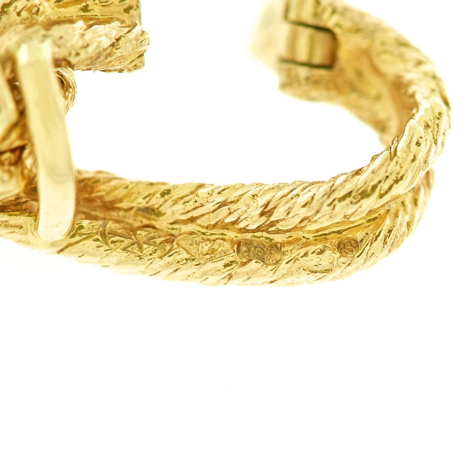 1960s Gubelin Double Link Twisted Cable Gold Bracelet 1
