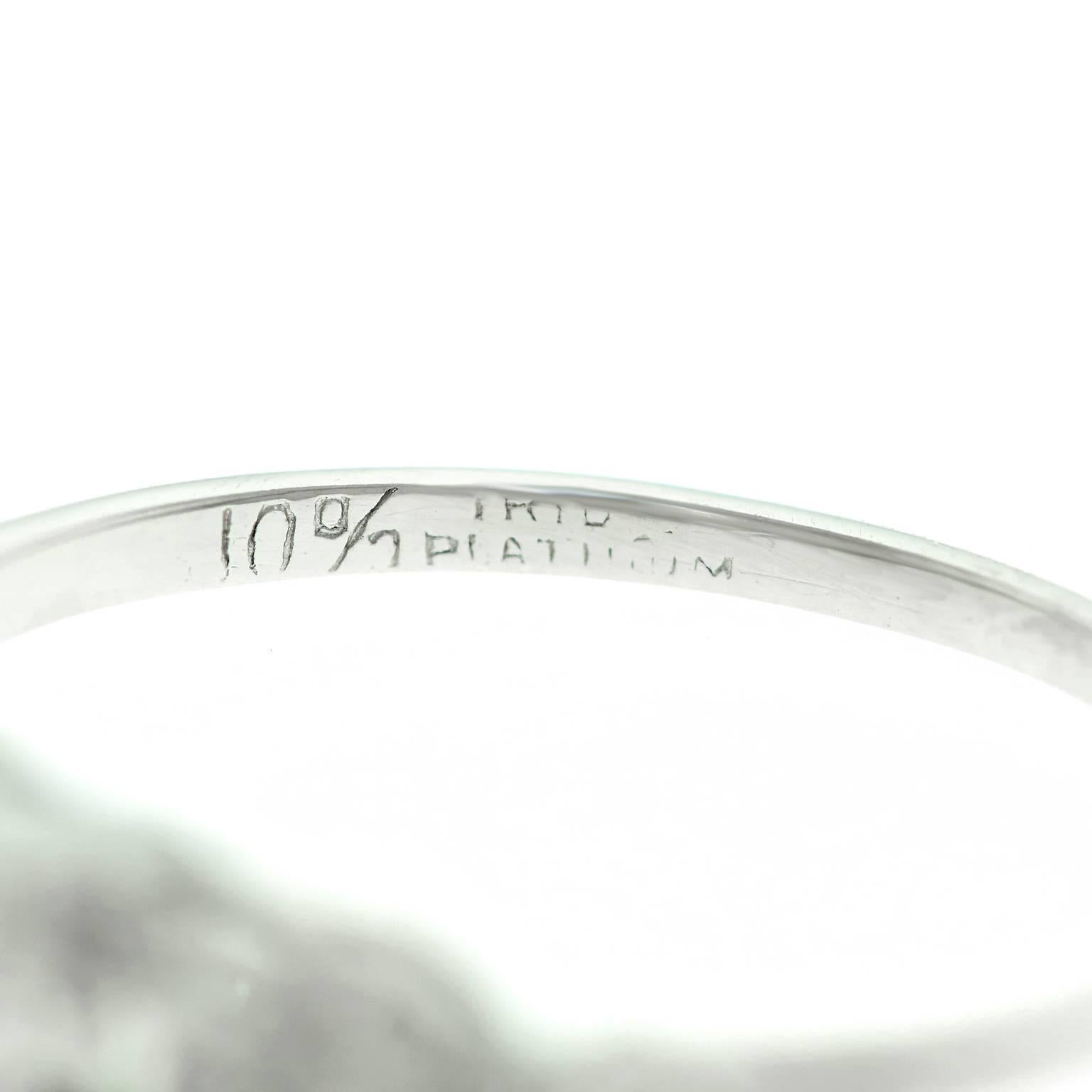 1930s Art Deco .90 Carat GIA Cert Diamond Platinum Engagement Ring 1