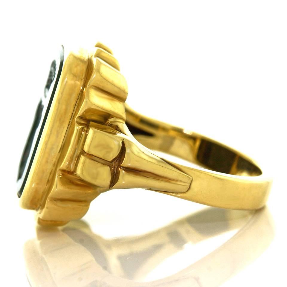 Royal Crest Bloodstone Gold Signet Ring 3