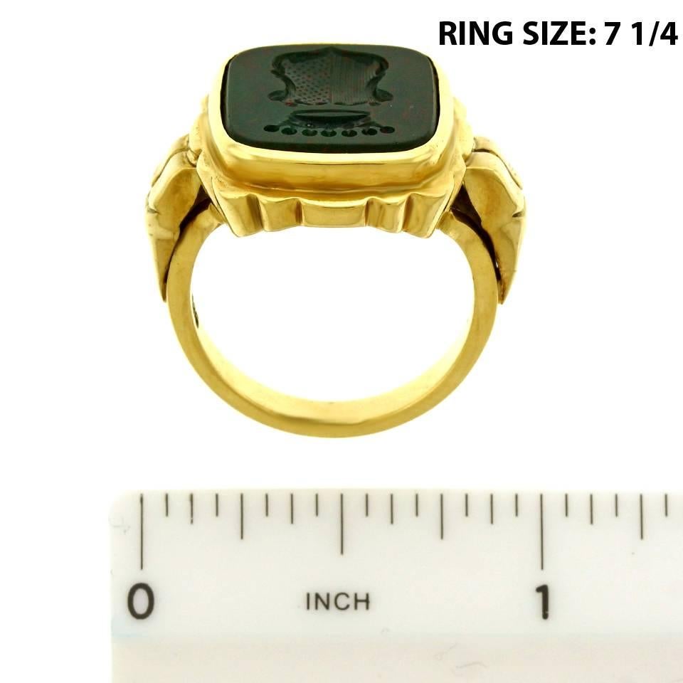 Royal Crest Bloodstone Gold Signet Ring 2