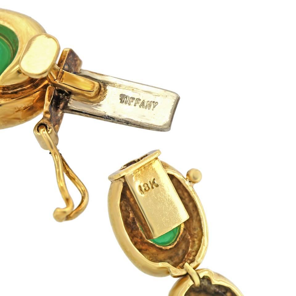 1980s Tiffany & Co. Chrysoprase Gold Bracelet 1