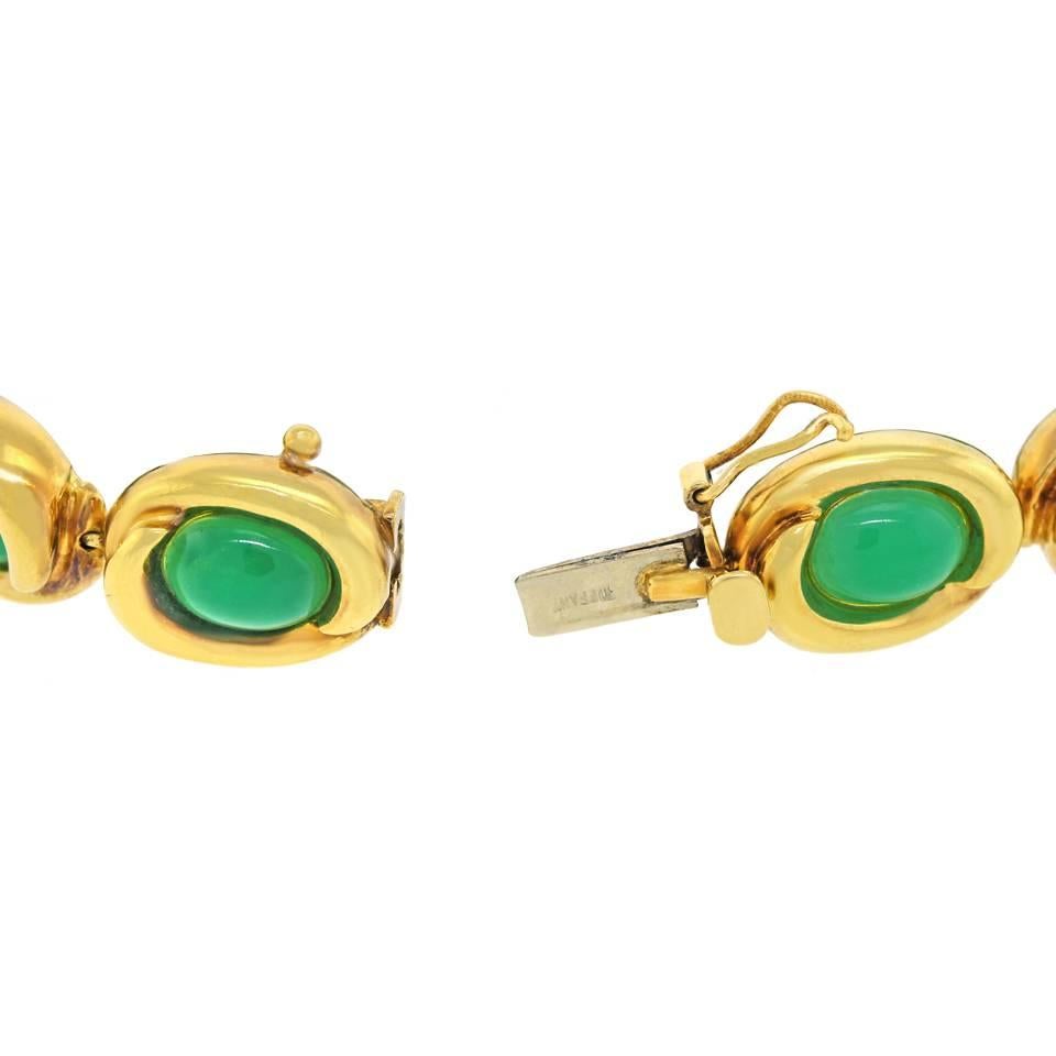 1980s Tiffany & Co. Chrysoprase Gold Bracelet 4