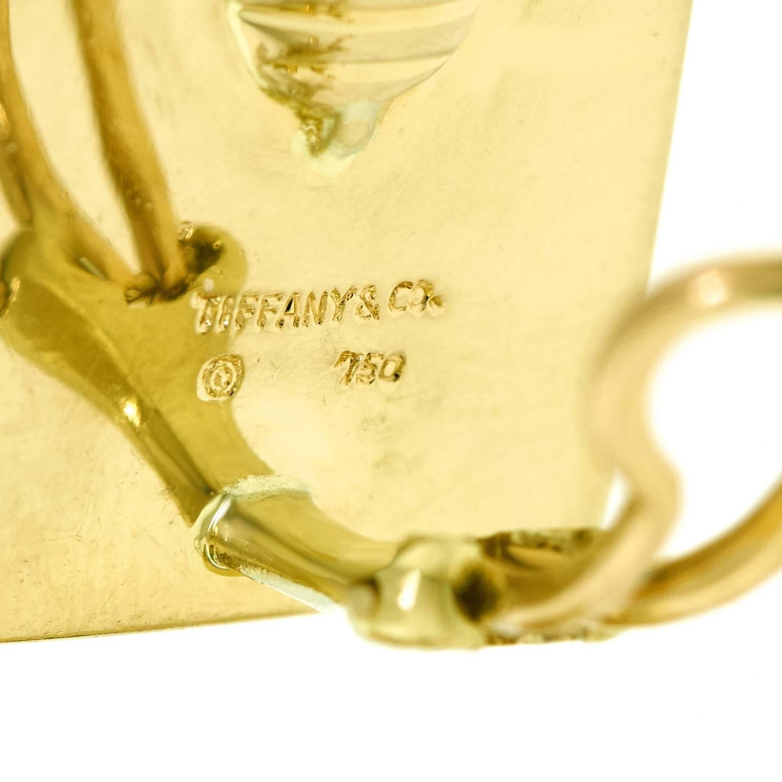 Tiffany & Co. Lucky Seven-Dice Earrings in Gold In Excellent Condition In Litchfield, CT