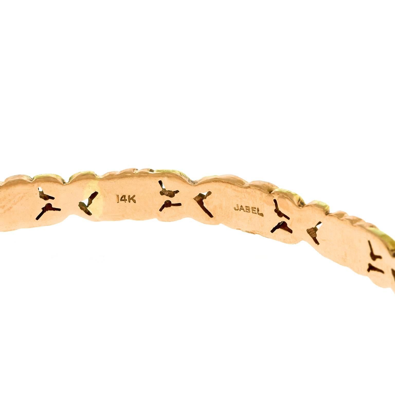 Women's Fabulous Vintage Forties Jabel Gold Bangle Bracelet