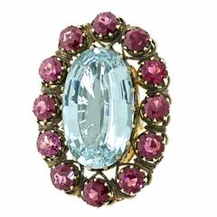 Alchemy Collection Stunning Garnet Aquamarine Bohemian Ring 12
