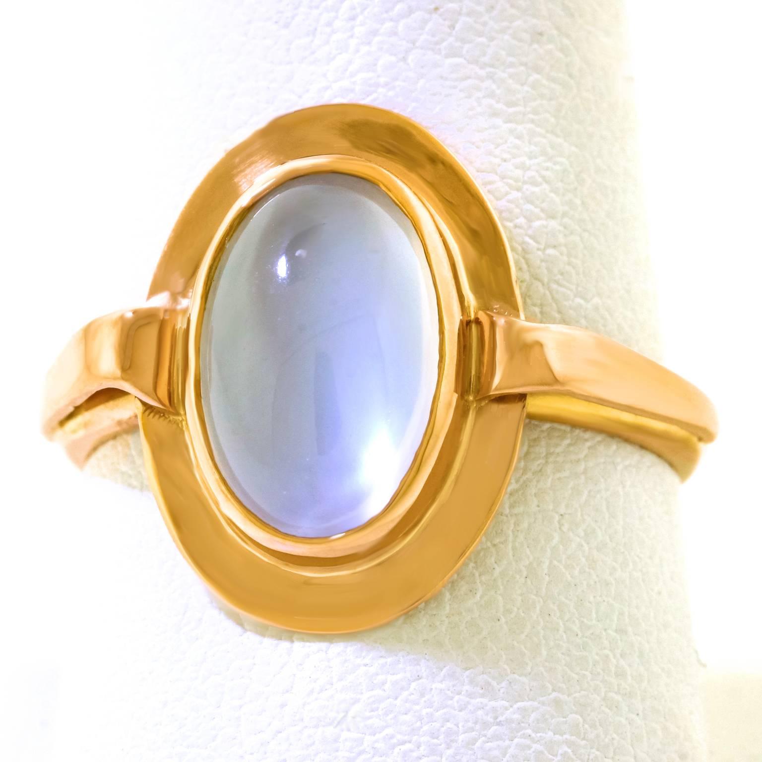 Modernist Moonstone Gold Ring 3