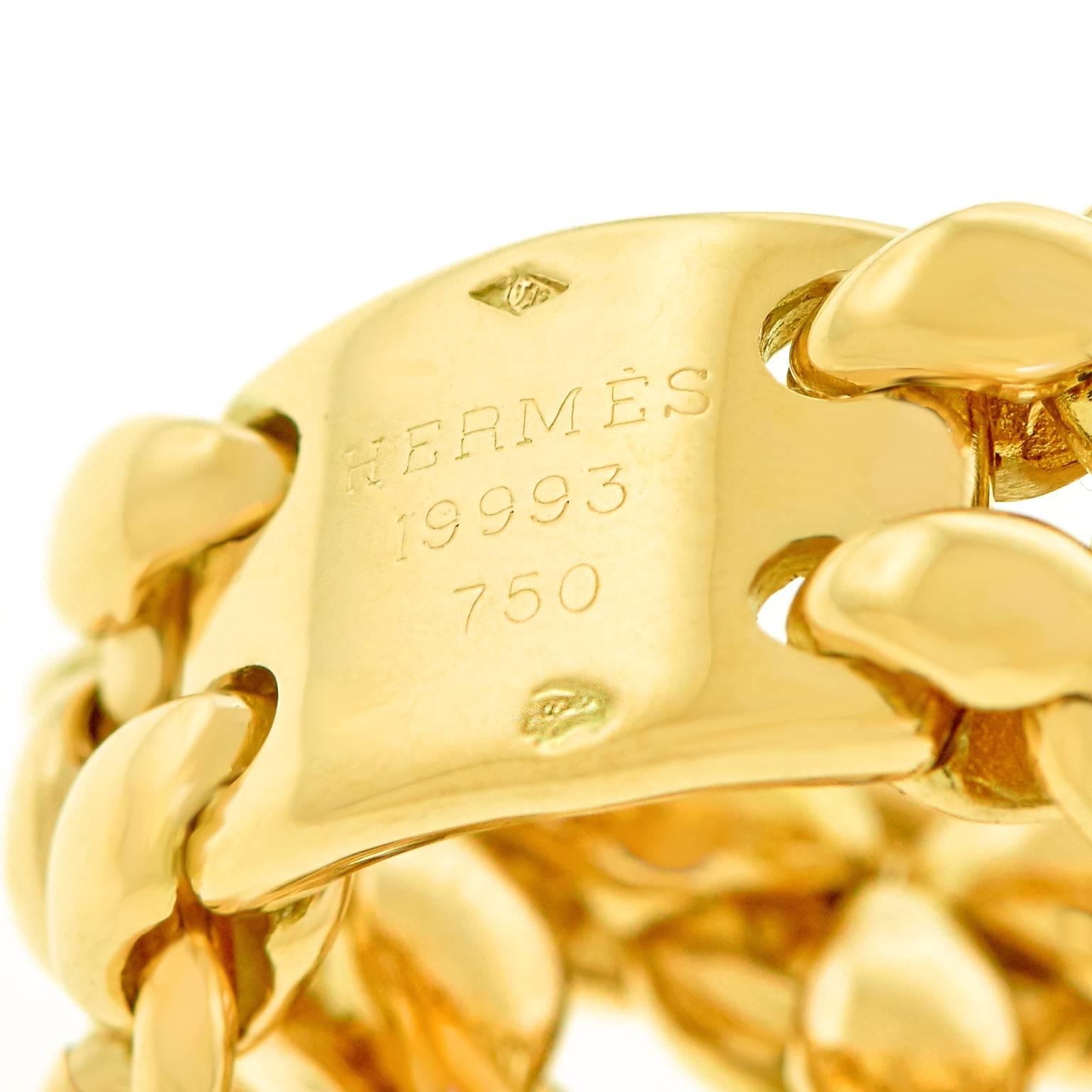 Hermes Flexible Yellow Gold & Diamond Ring 2