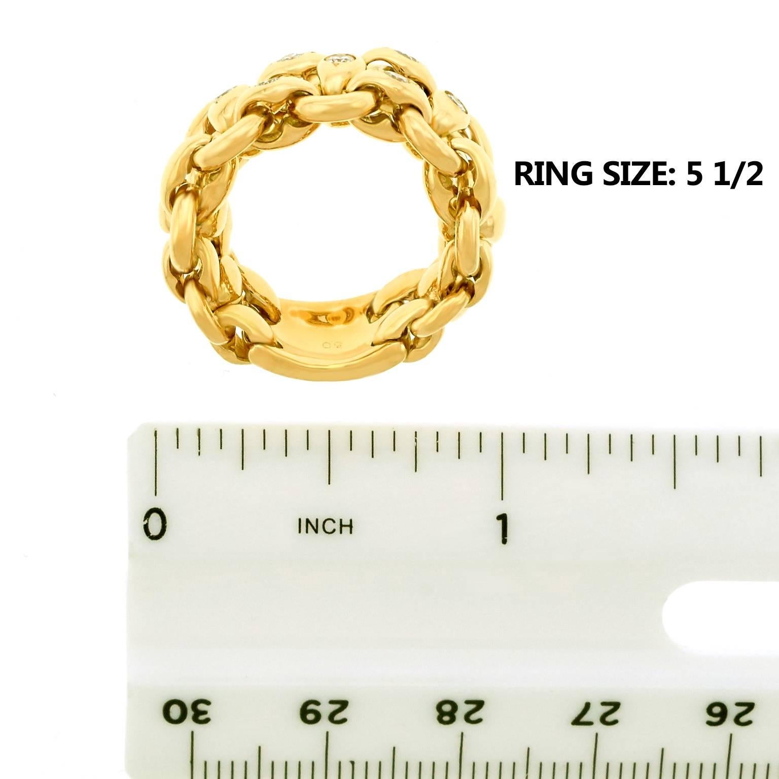 Hermes Flexible Yellow Gold & Diamond Ring 3