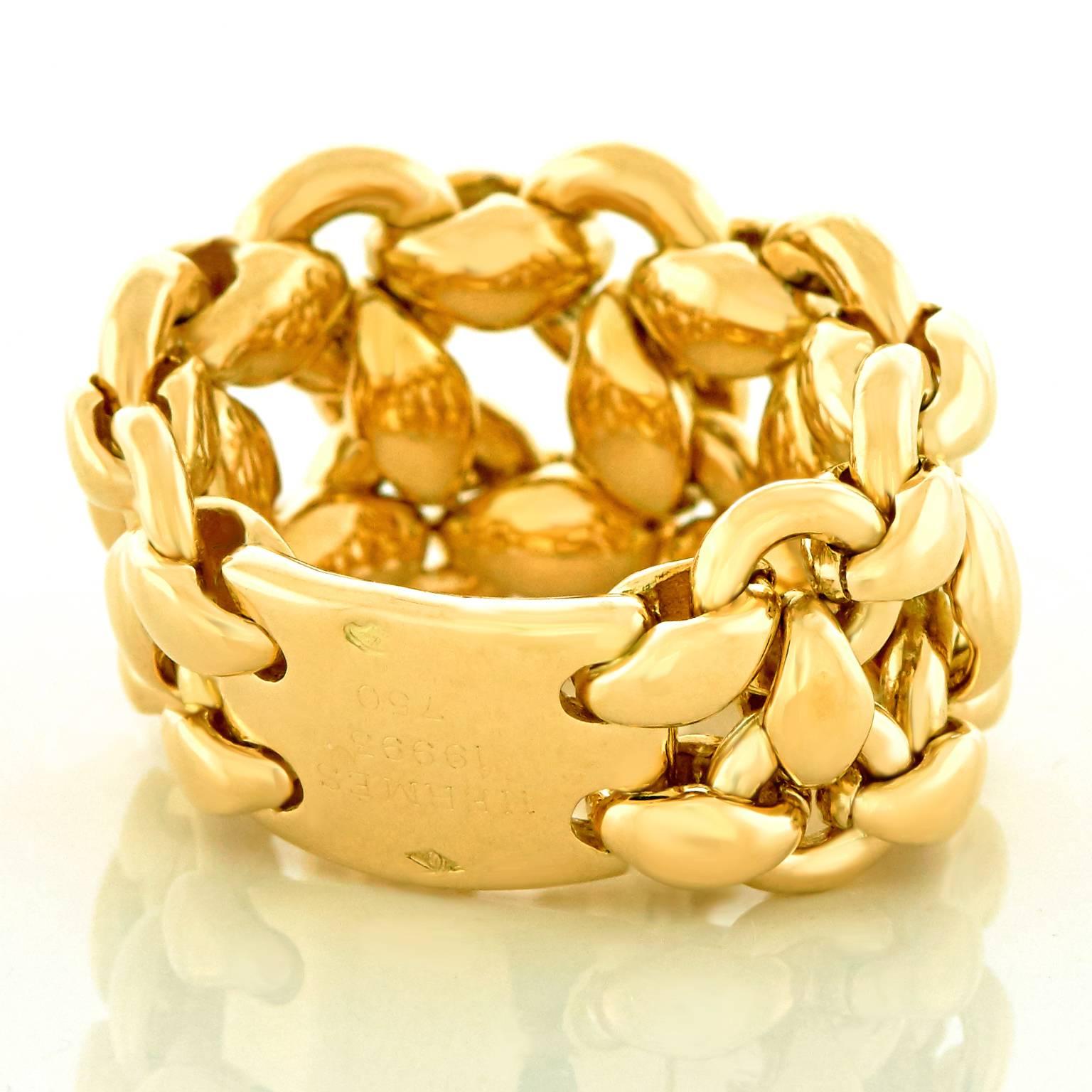 Hermes Flexible Yellow Gold & Diamond Ring 4