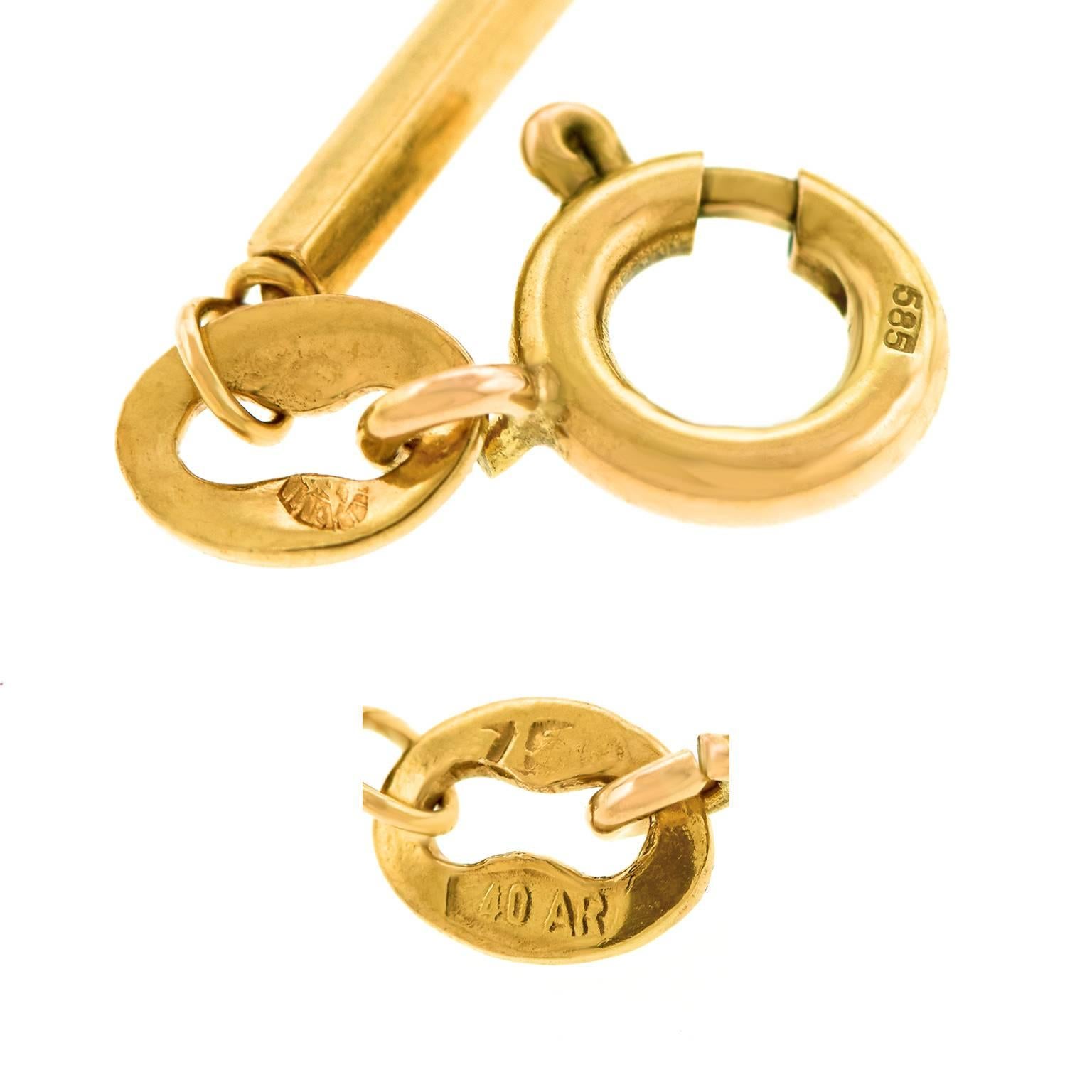 1960s Italian Design Tiger's Eye Gold Necklace 1