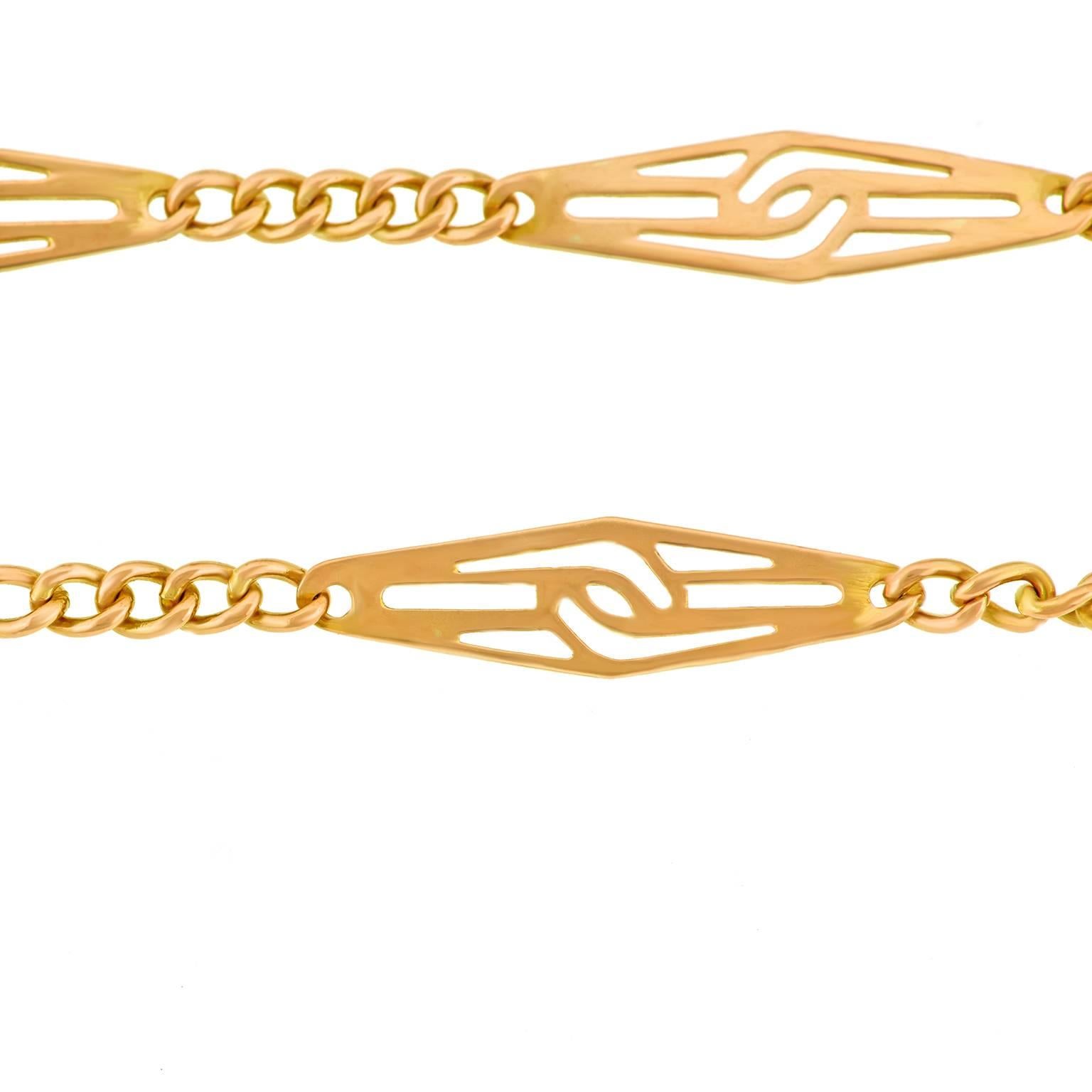 1960s Mod Gold Filigree Necklace 1