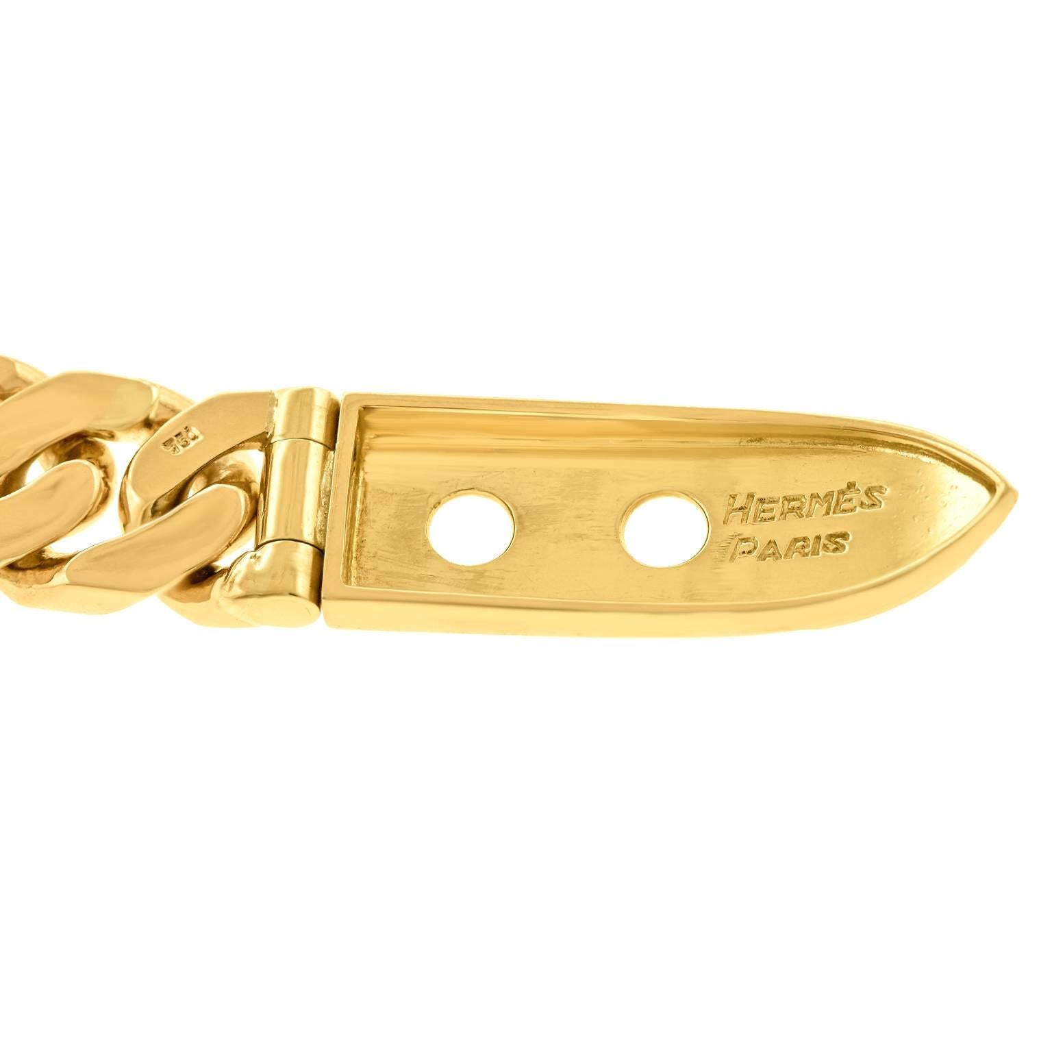 Women's or Men's Hermes Gold Buckle Bracelet