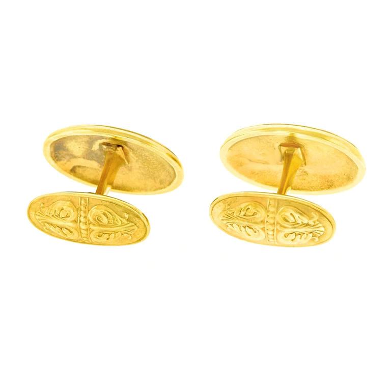 Paul Lantuch Neoclassical Gold Lion Motif Cufflinks at 1stDibs