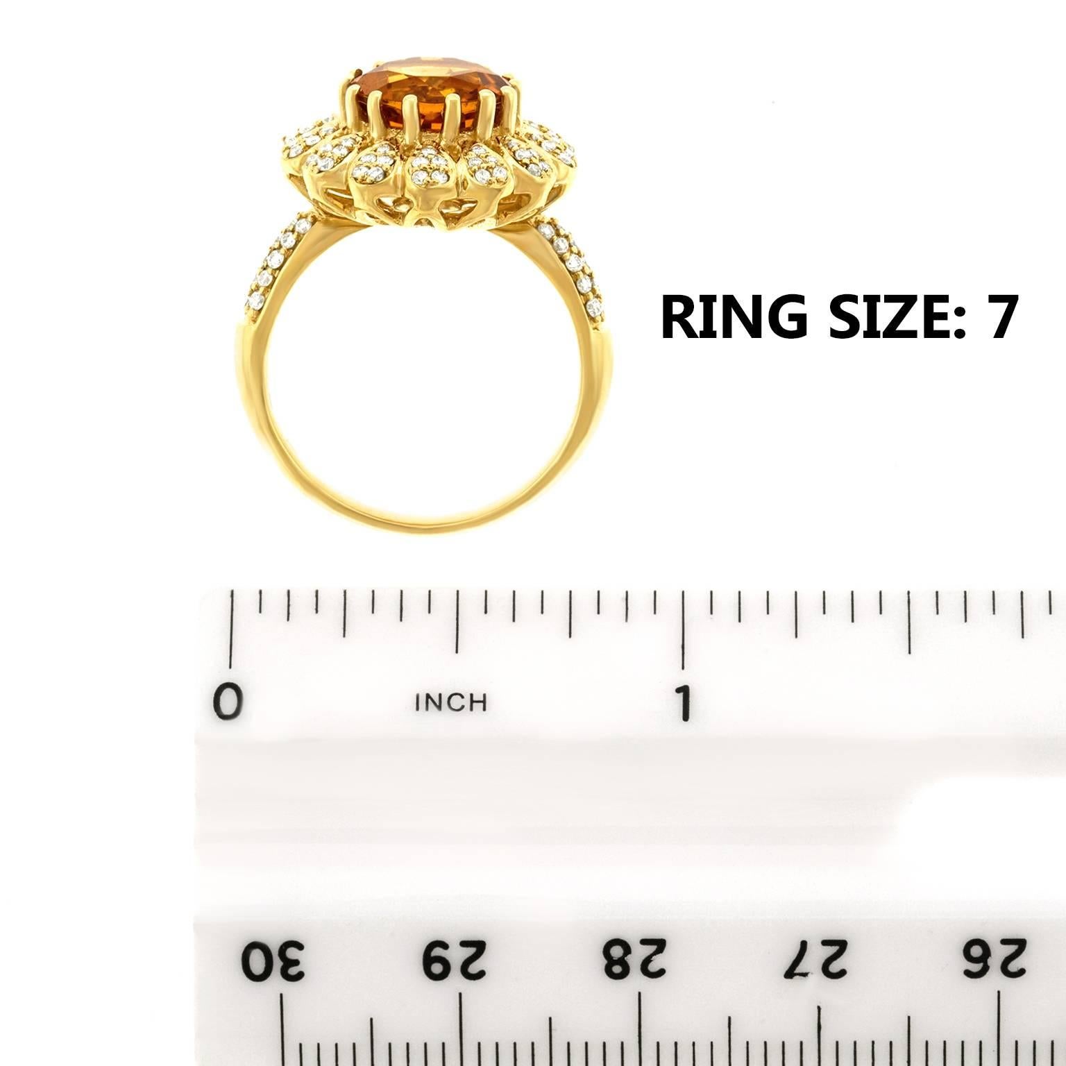 Charming Citrine Diamond Gold Ring 2