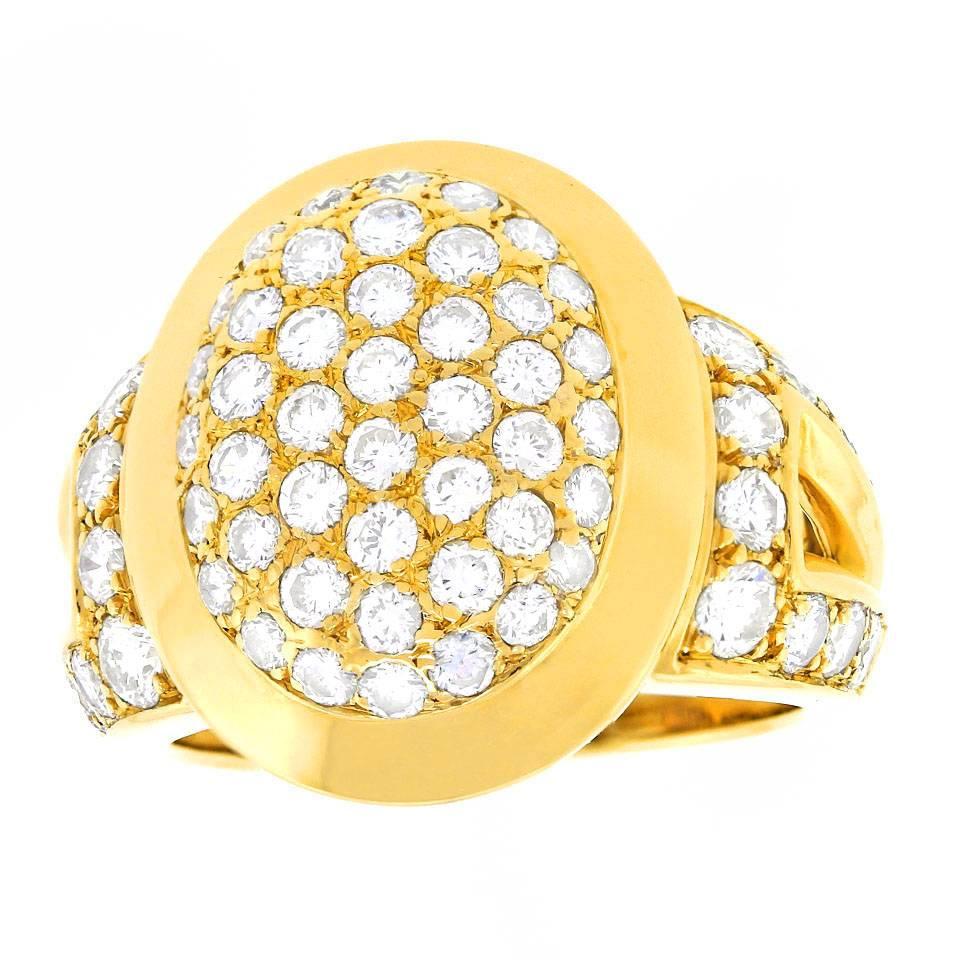 pave diamond cigar band ring