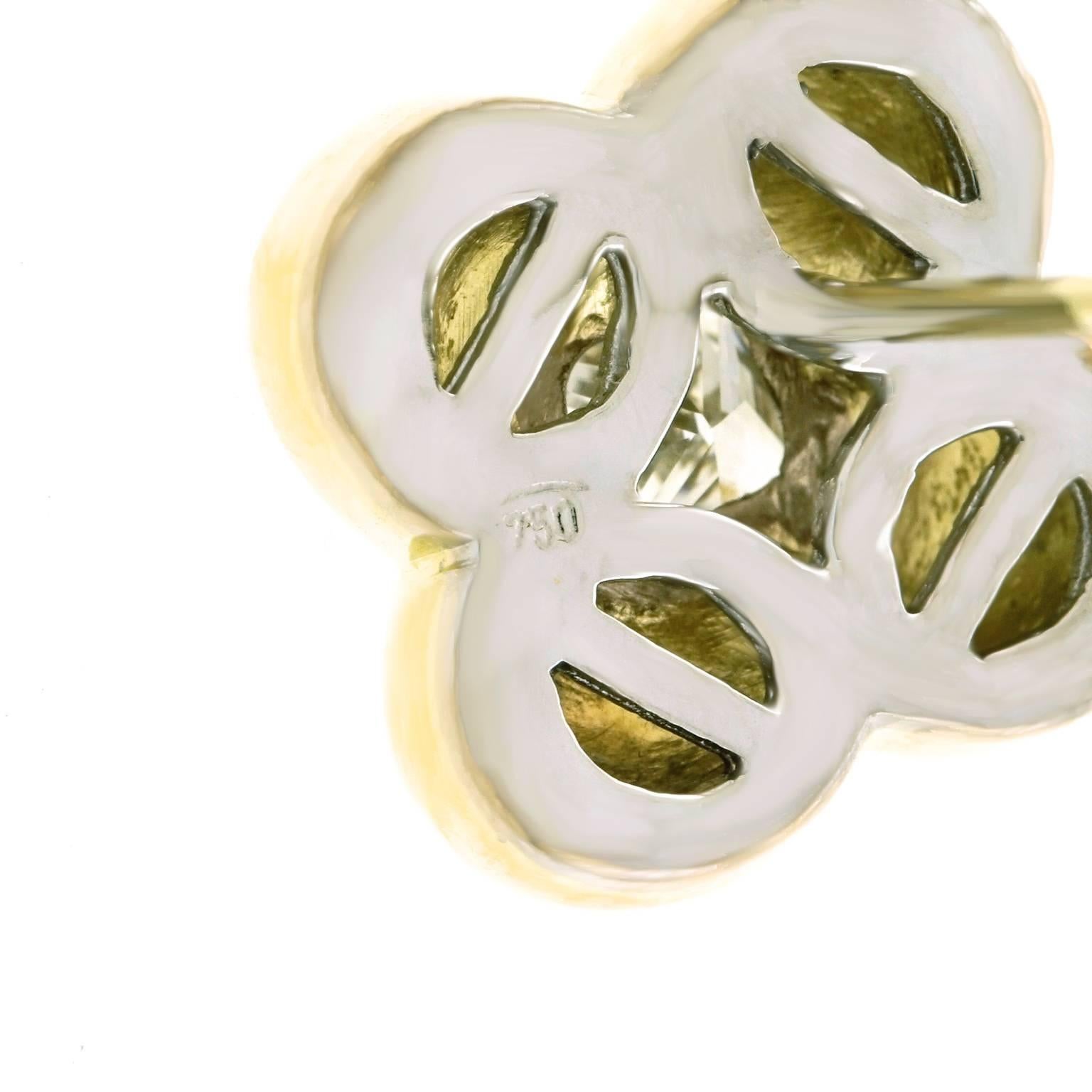 Stunning Clover-Cut Diamonds in Gold Clover Motif Earrings 1
