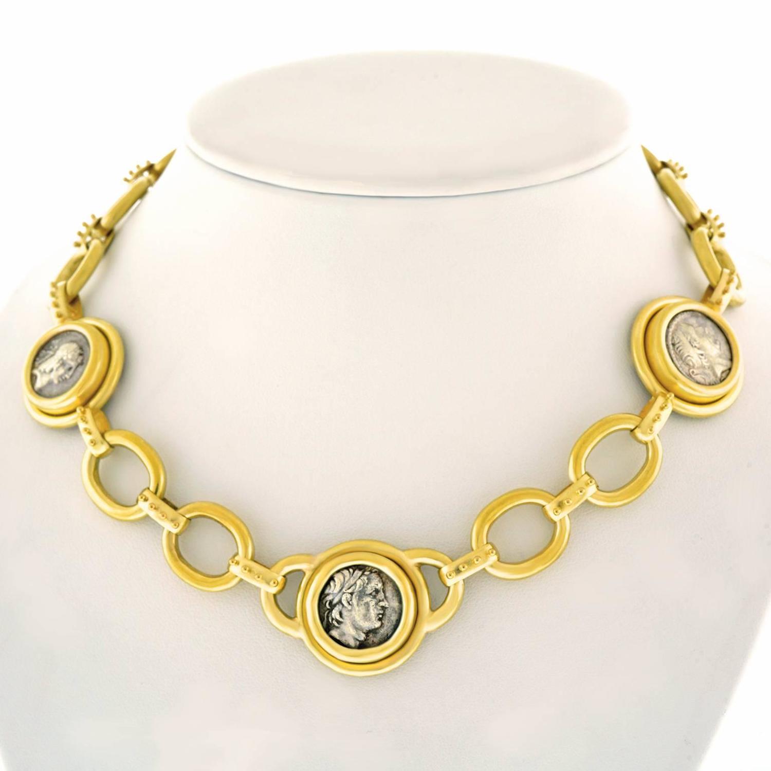 Elizabeth Locke Ancient Coin Gold Necklace For Sale at 1stdibs