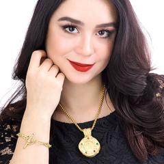 Anchor Chain Motif Gold Toggle Bracelet